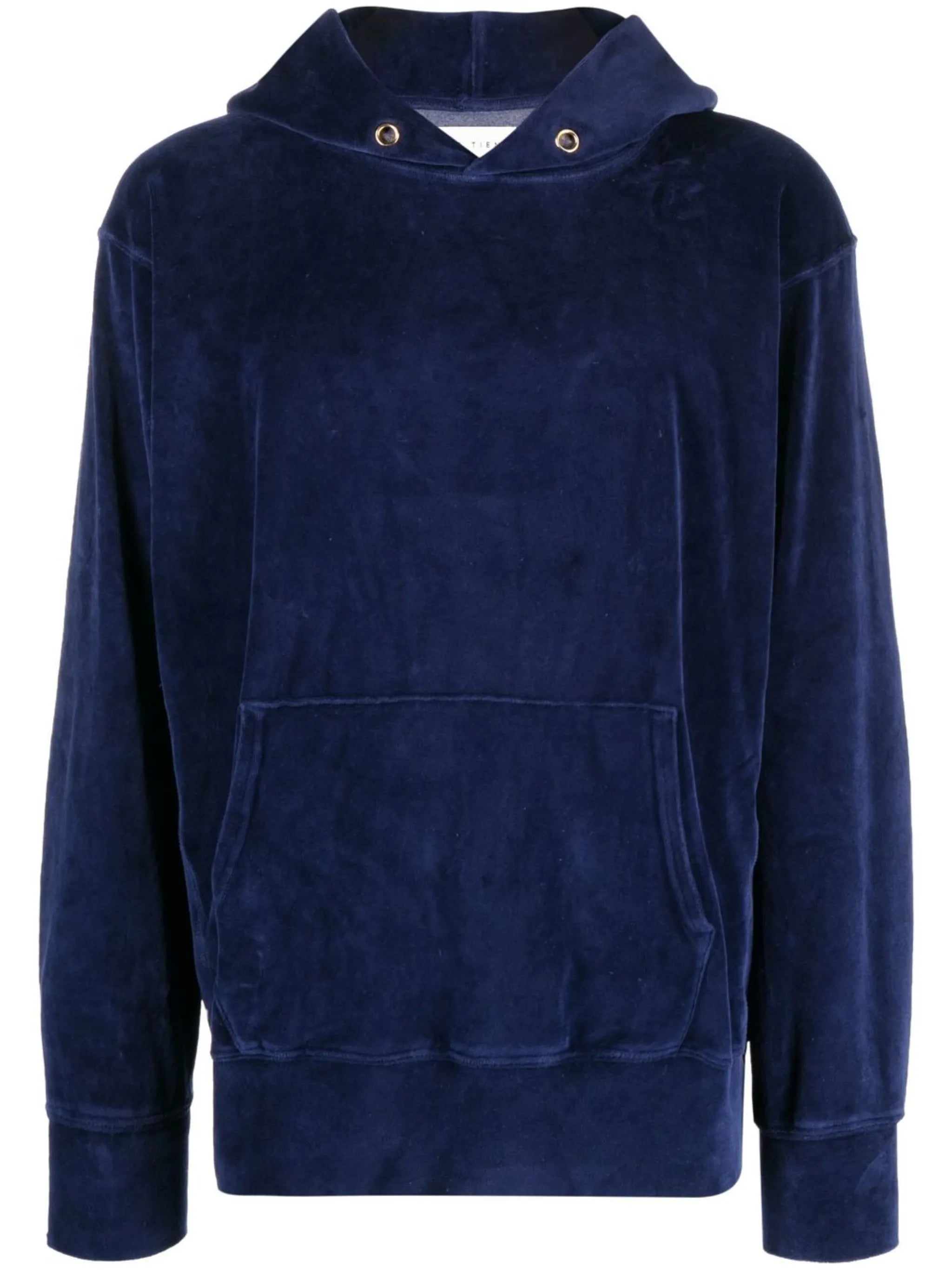 velour relaxed-cut hoodie