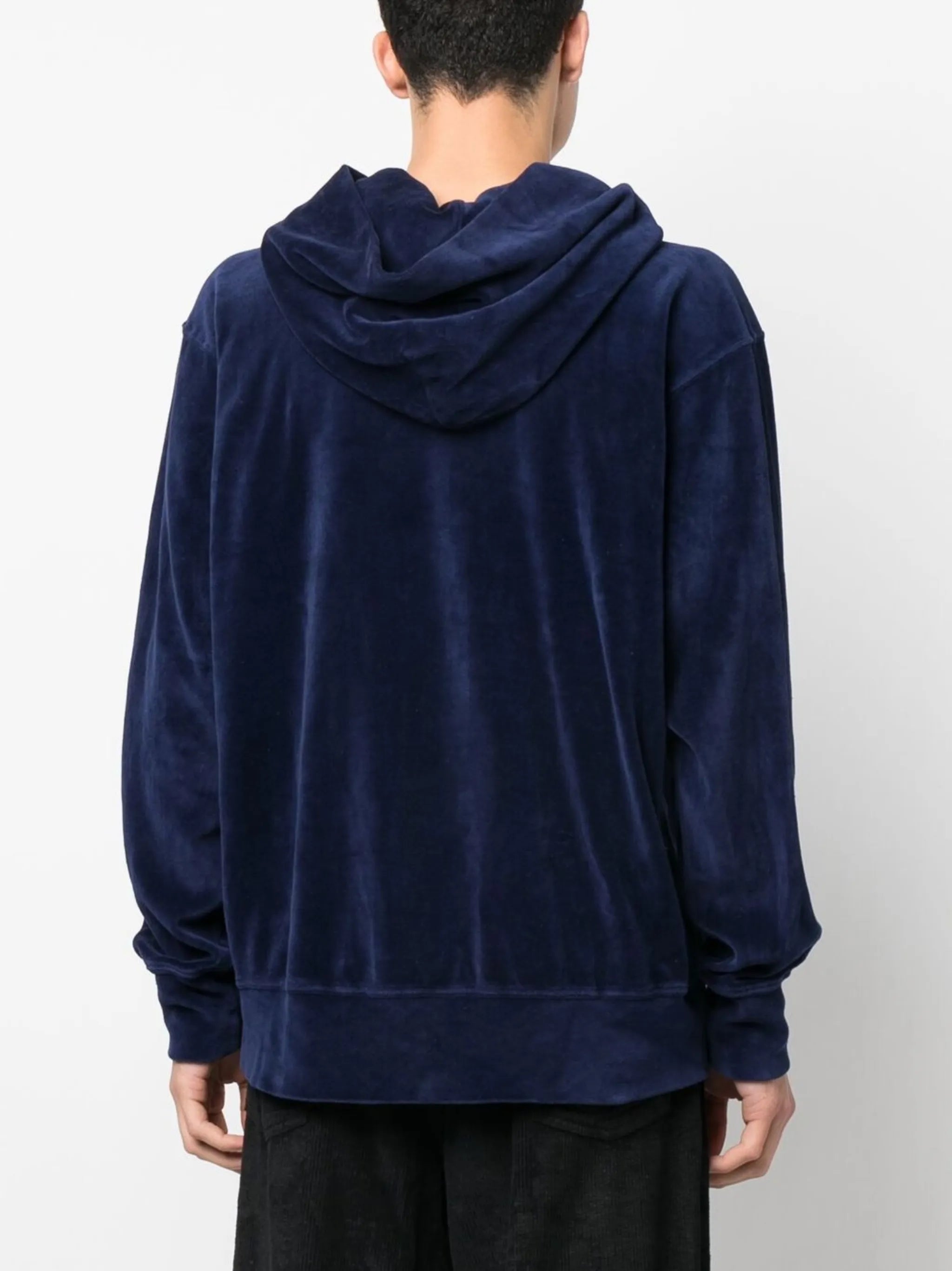 velour relaxed-cut hoodie