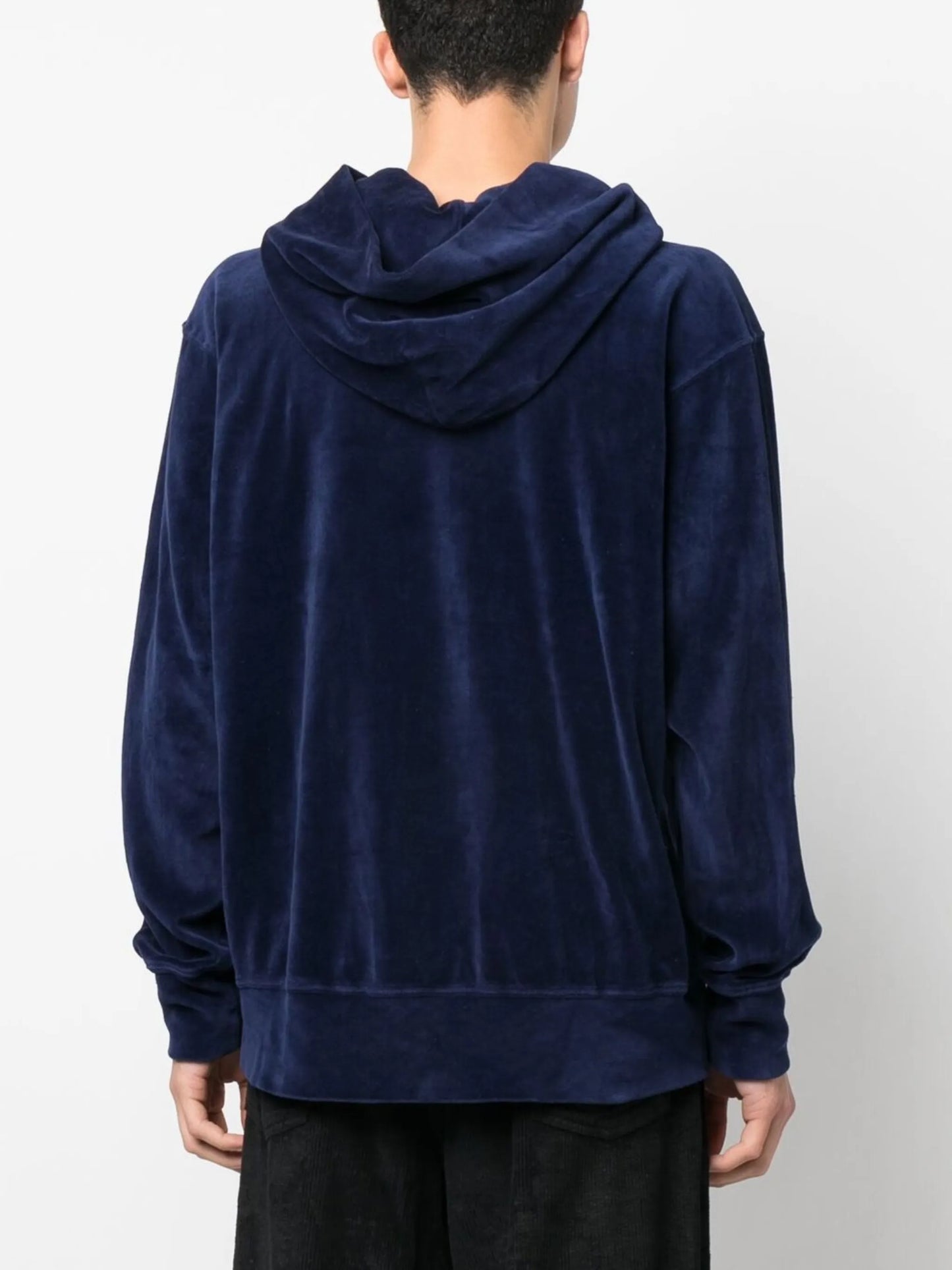 velour relaxed-cut hoodie