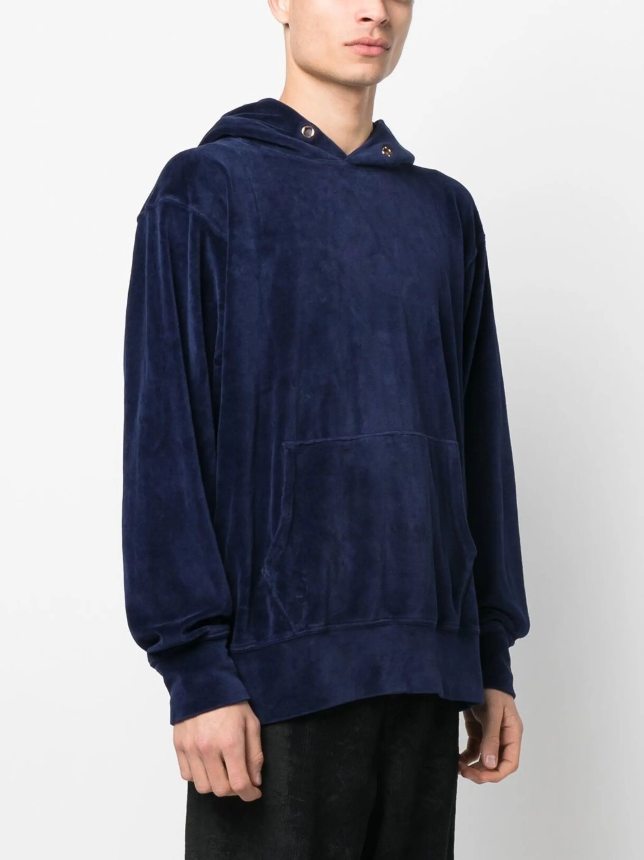velour relaxed-cut hoodie