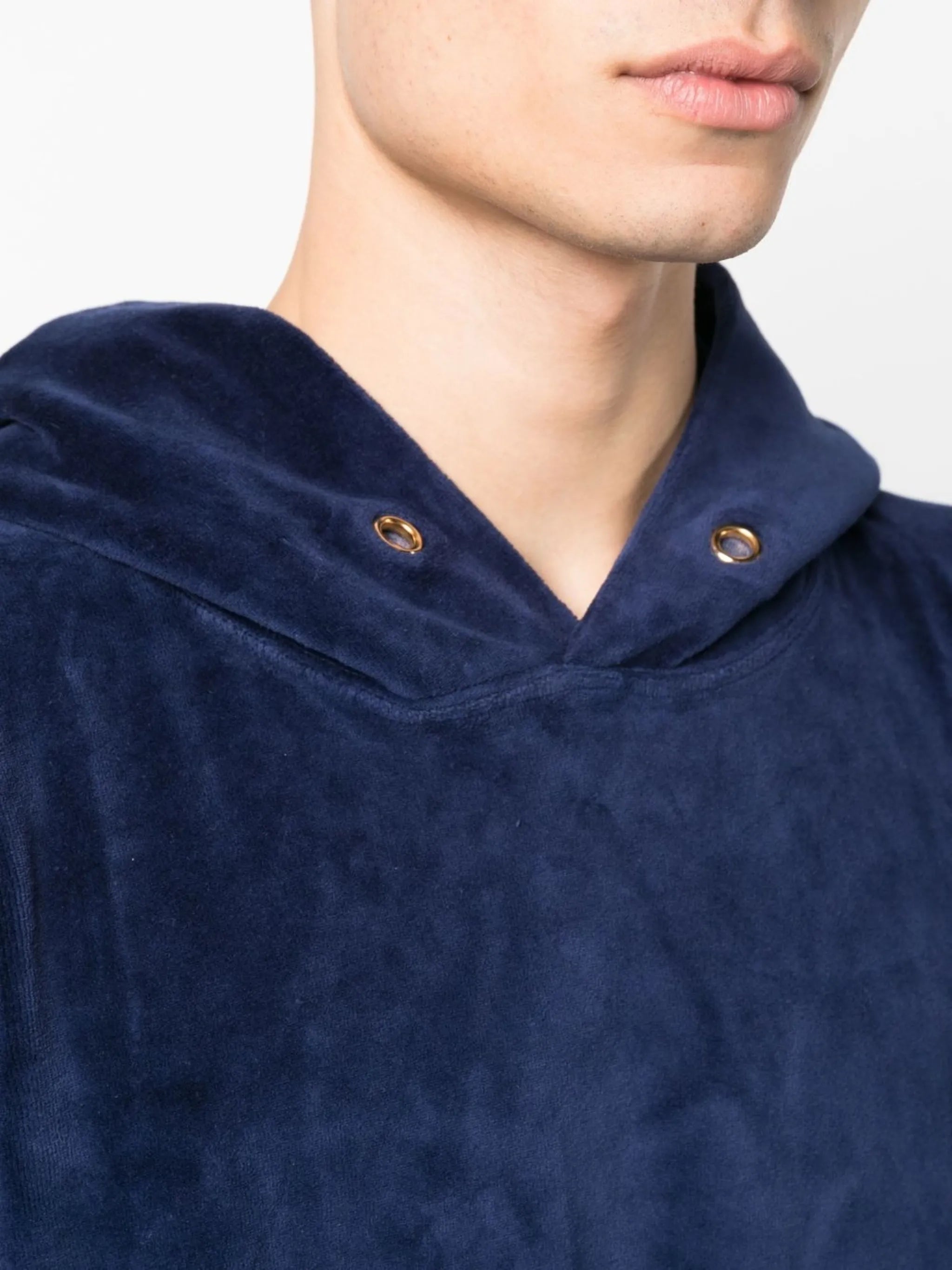 velour relaxed-cut hoodie