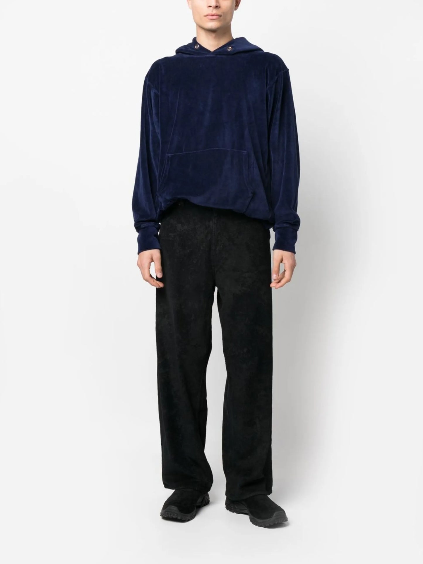 velour relaxed-cut hoodie