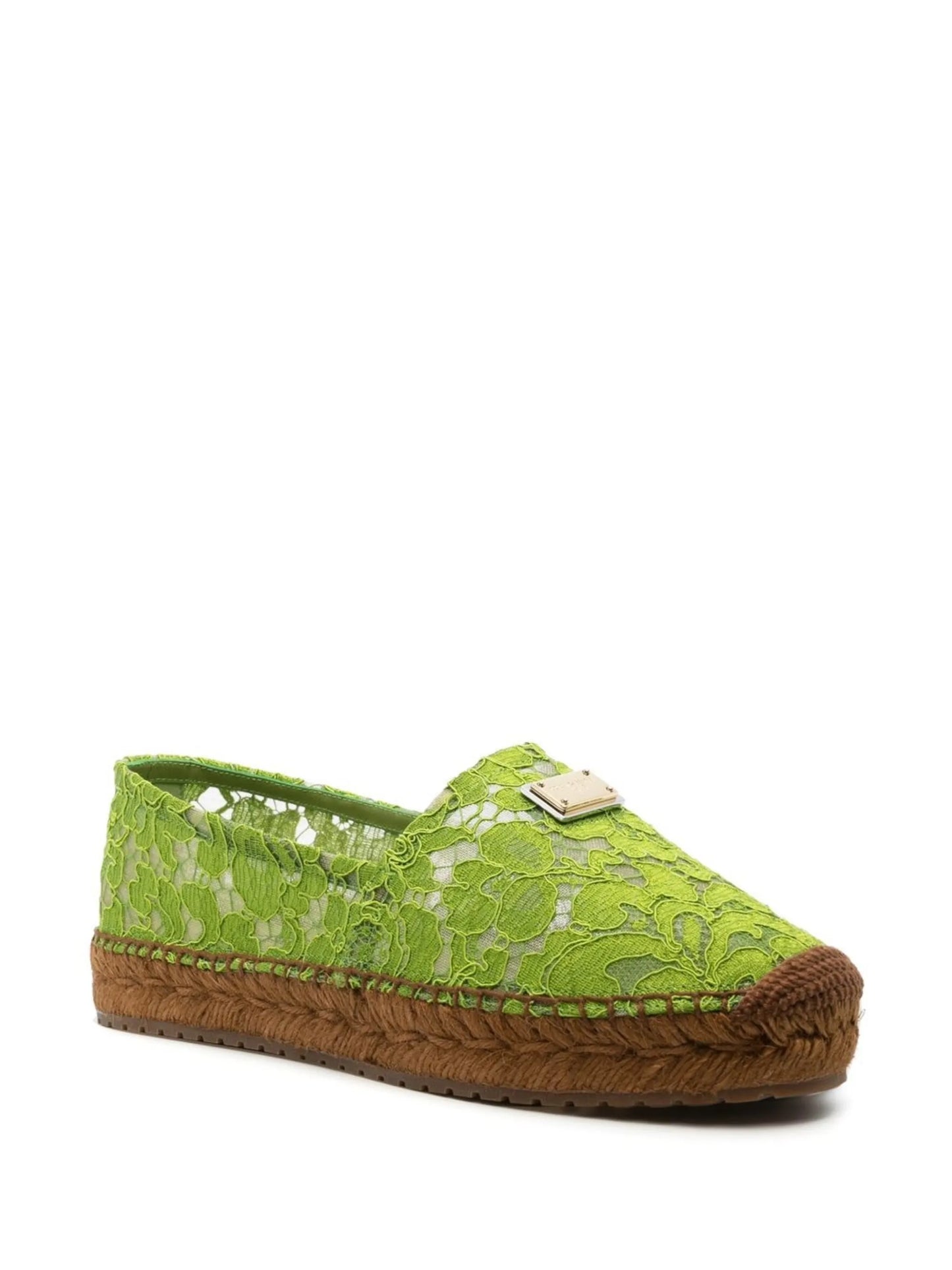 logo-plaque lace espadrilles