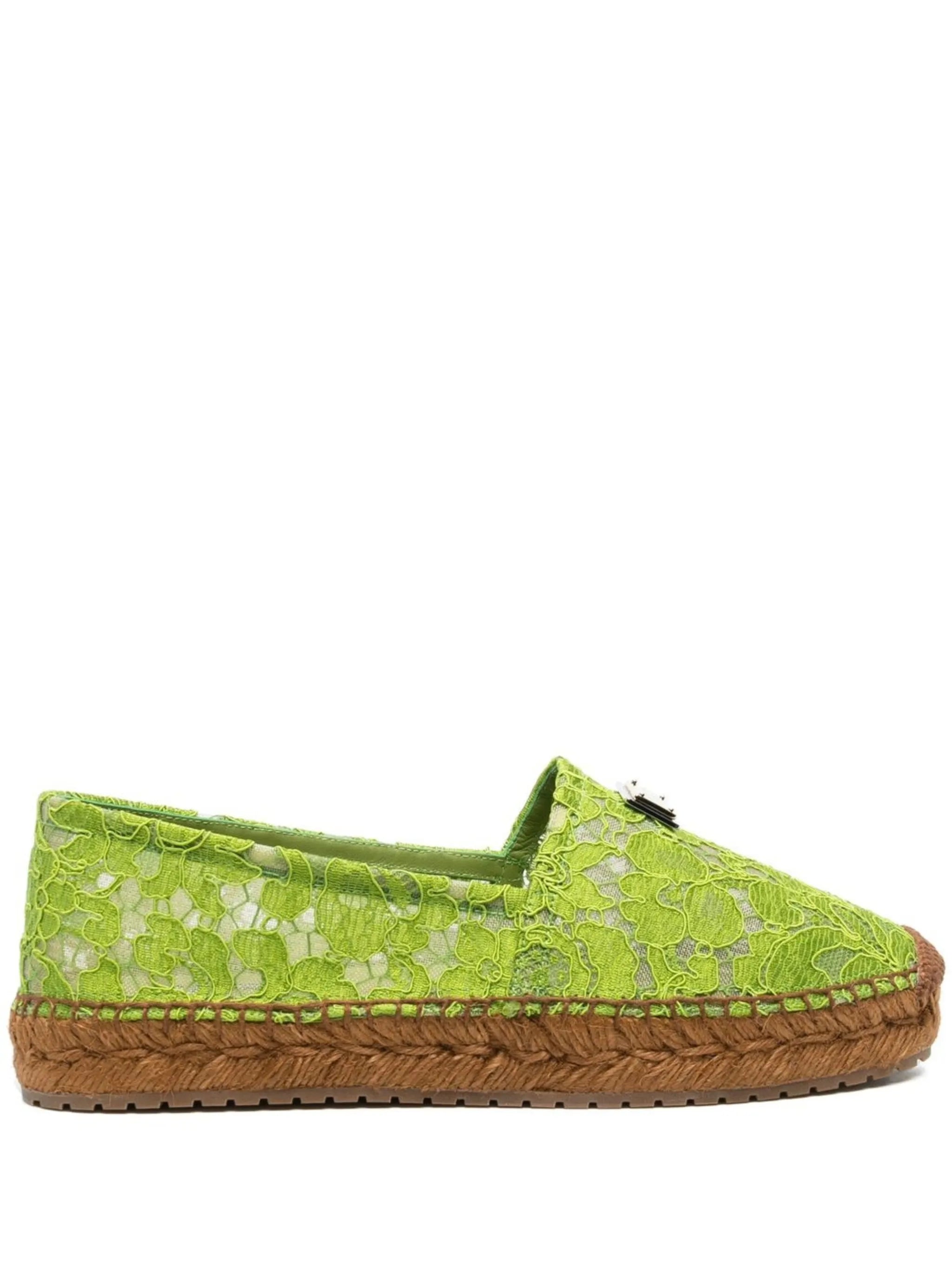 logo-plaque lace espadrilles