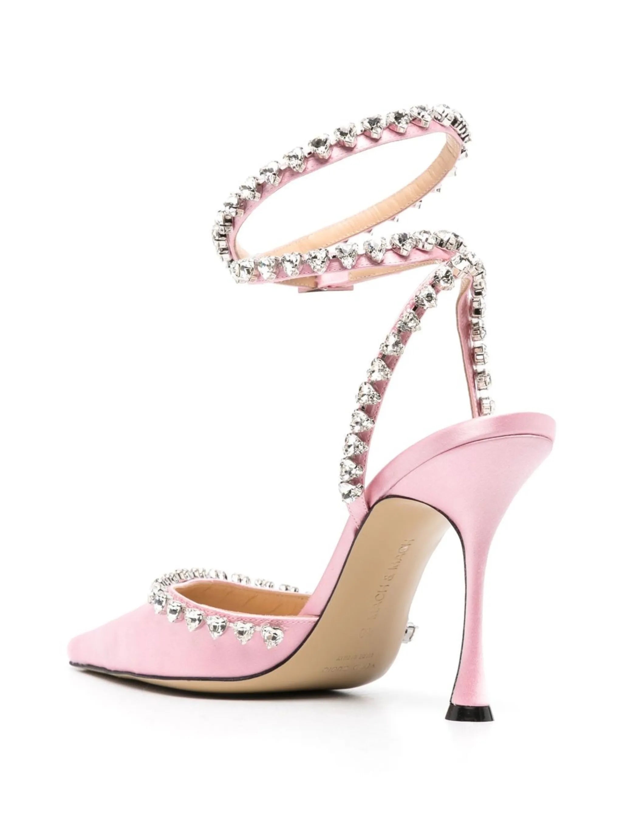 crystal detailing pointed-toe pump