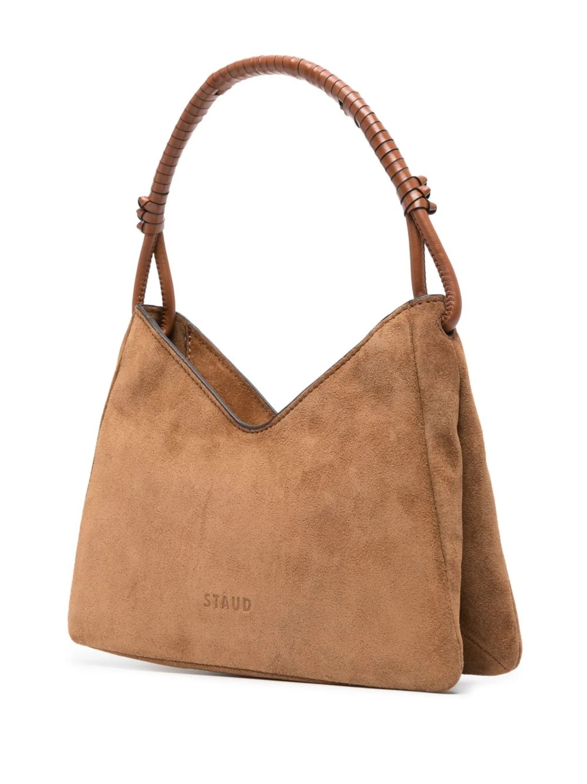logo-print suede tote bag