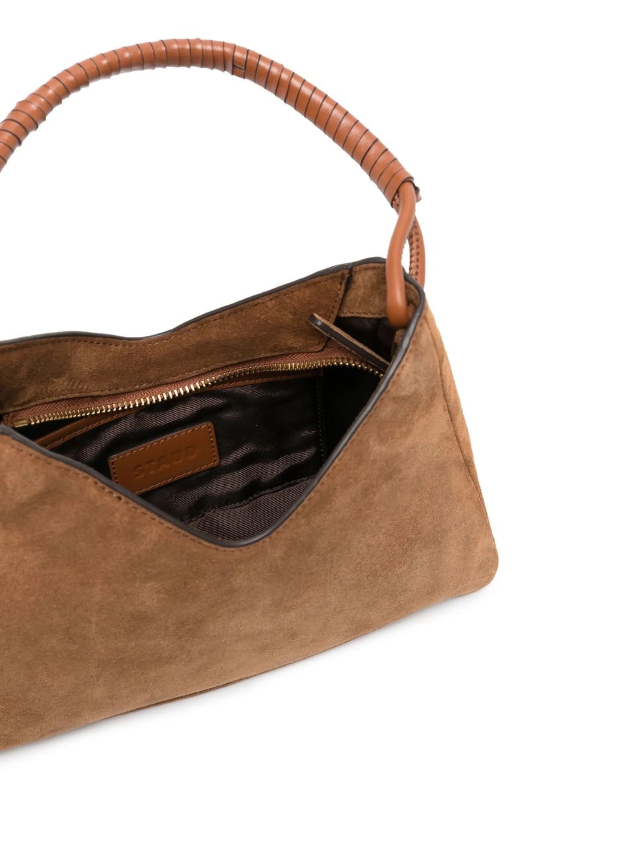 logo-print suede tote bag