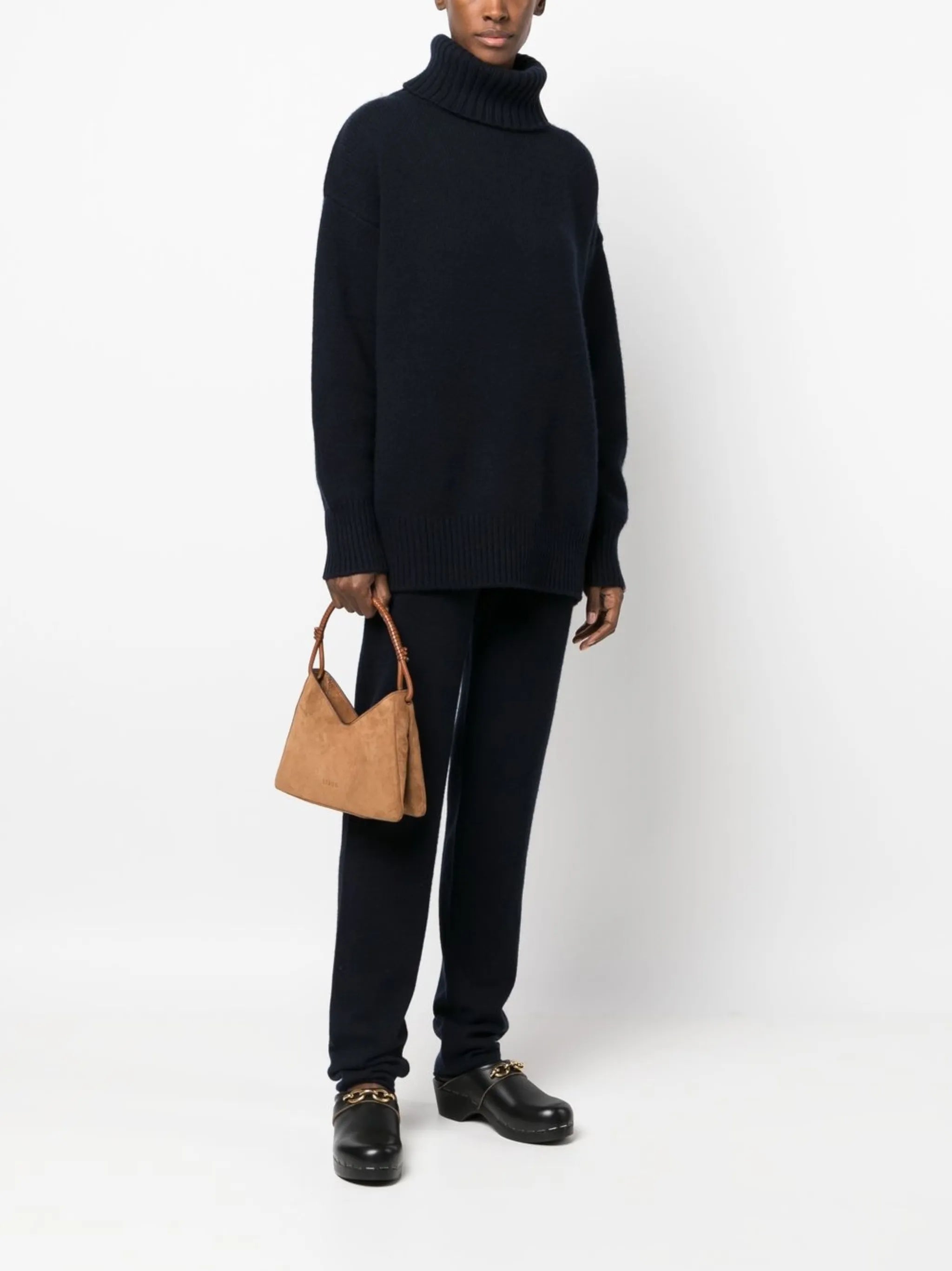 logo-print suede tote bag