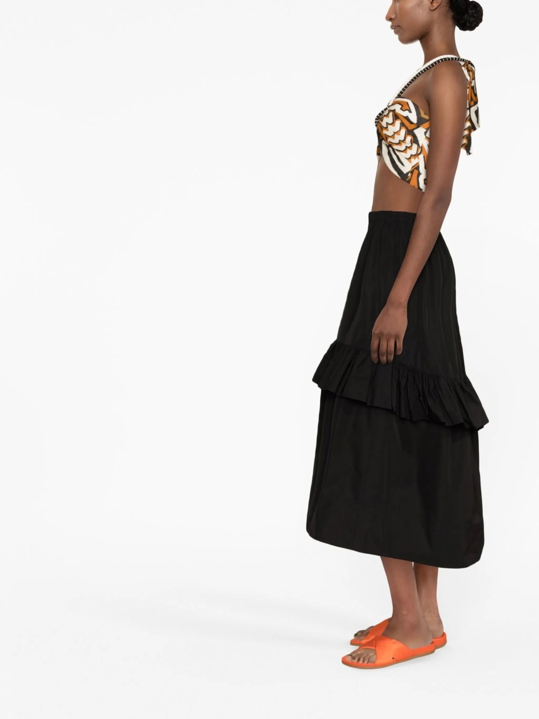 graphic-print halterneck top