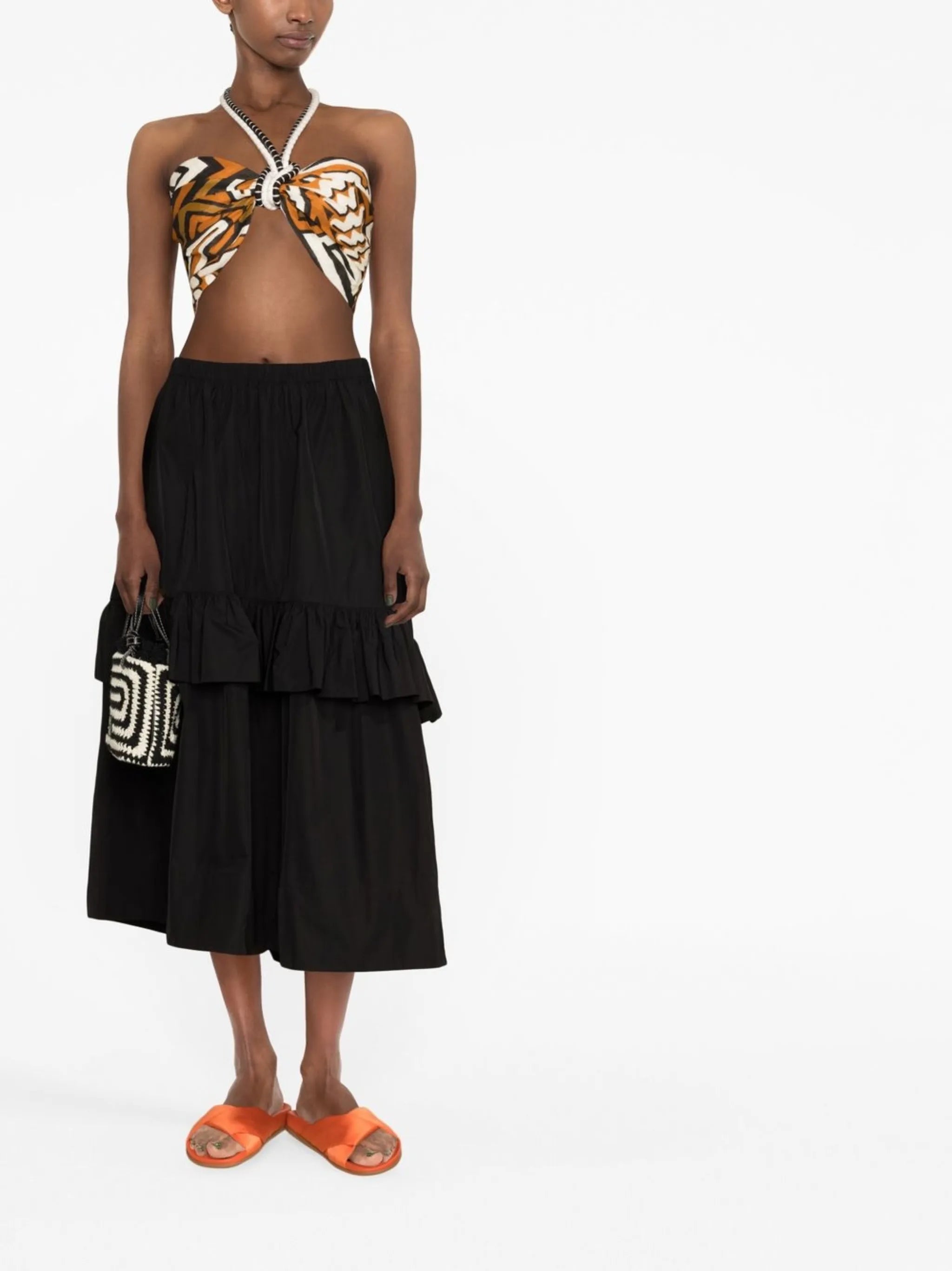 graphic-print halterneck top