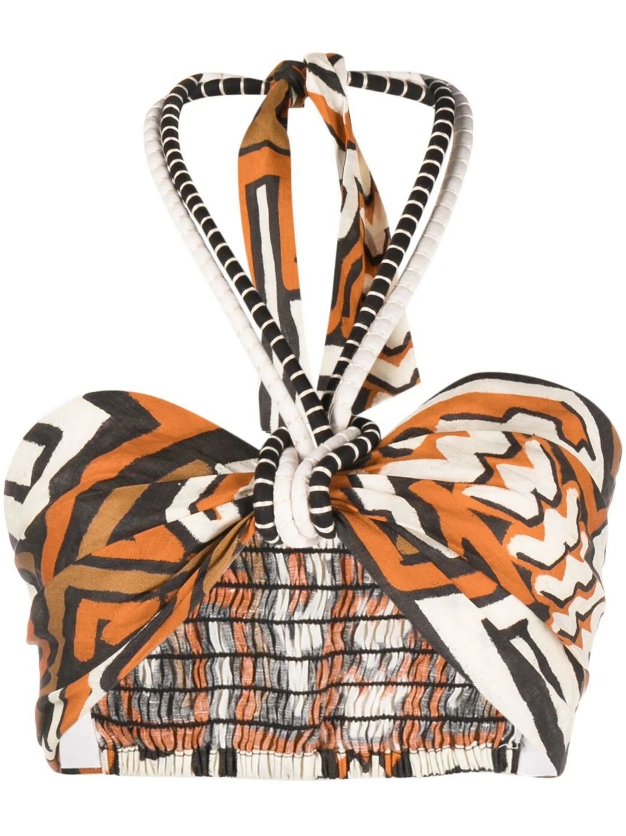 graphic-print halterneck top