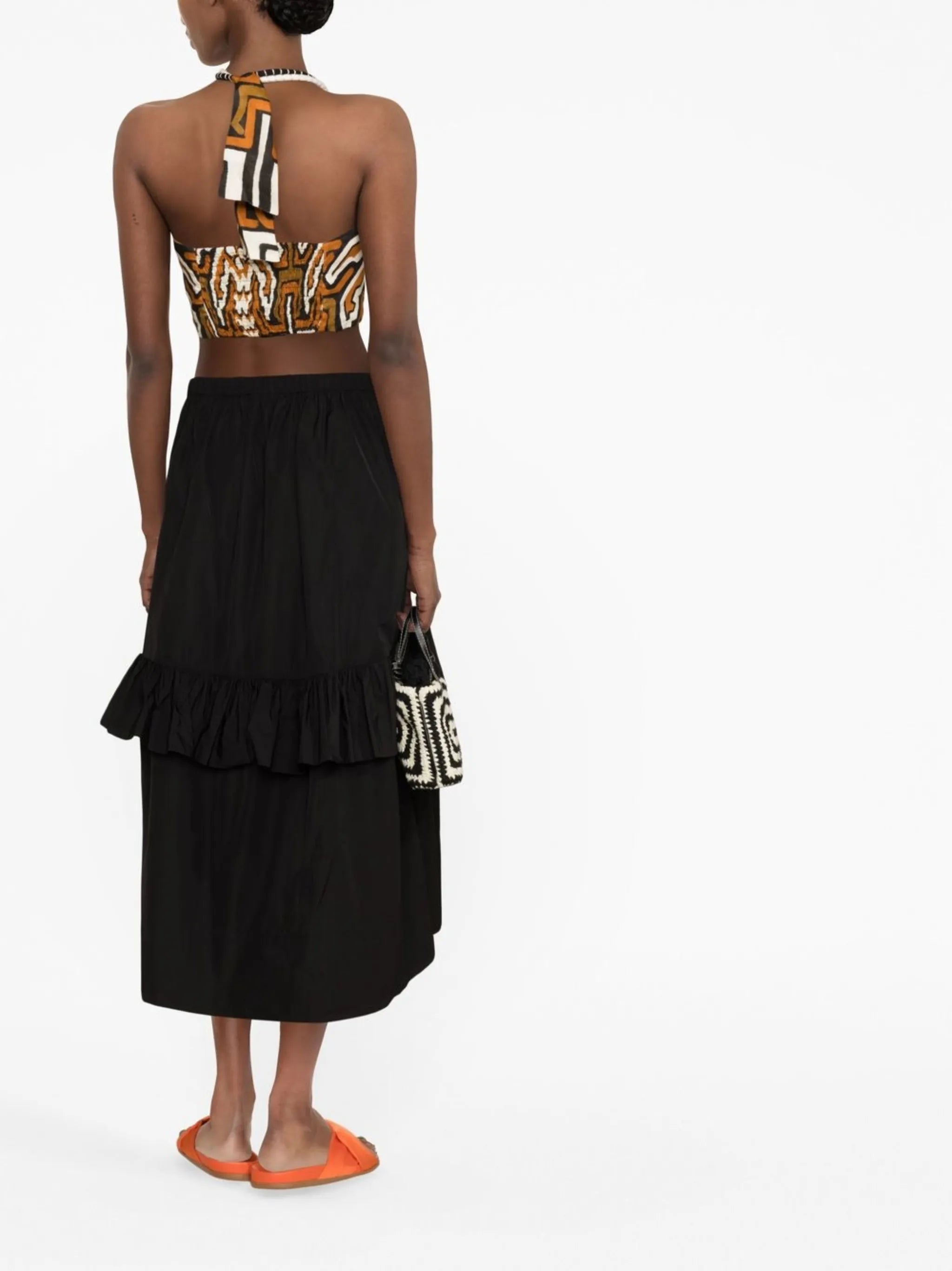 graphic-print halterneck top
