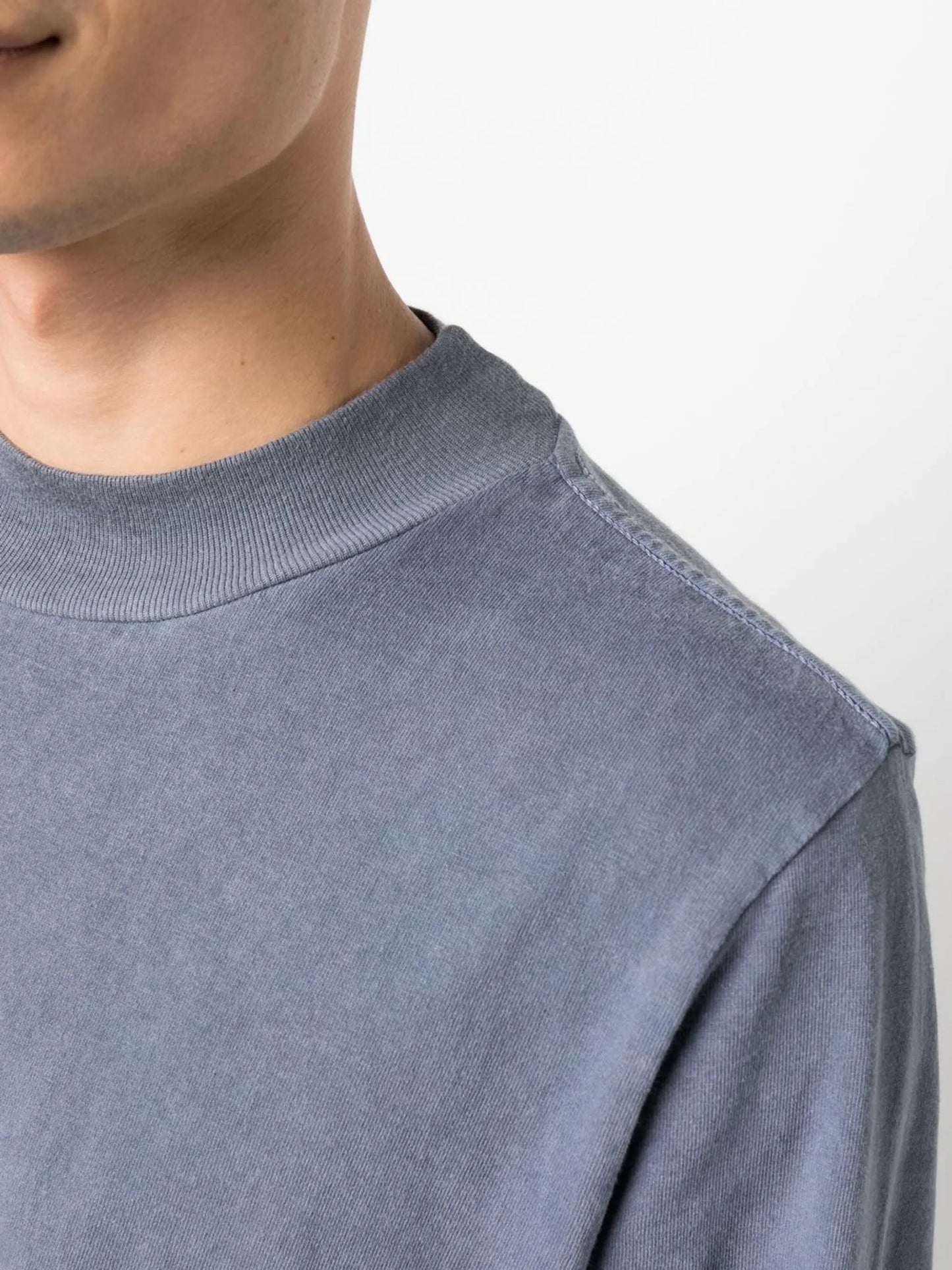 mock-neck long-sleeved T-shirt