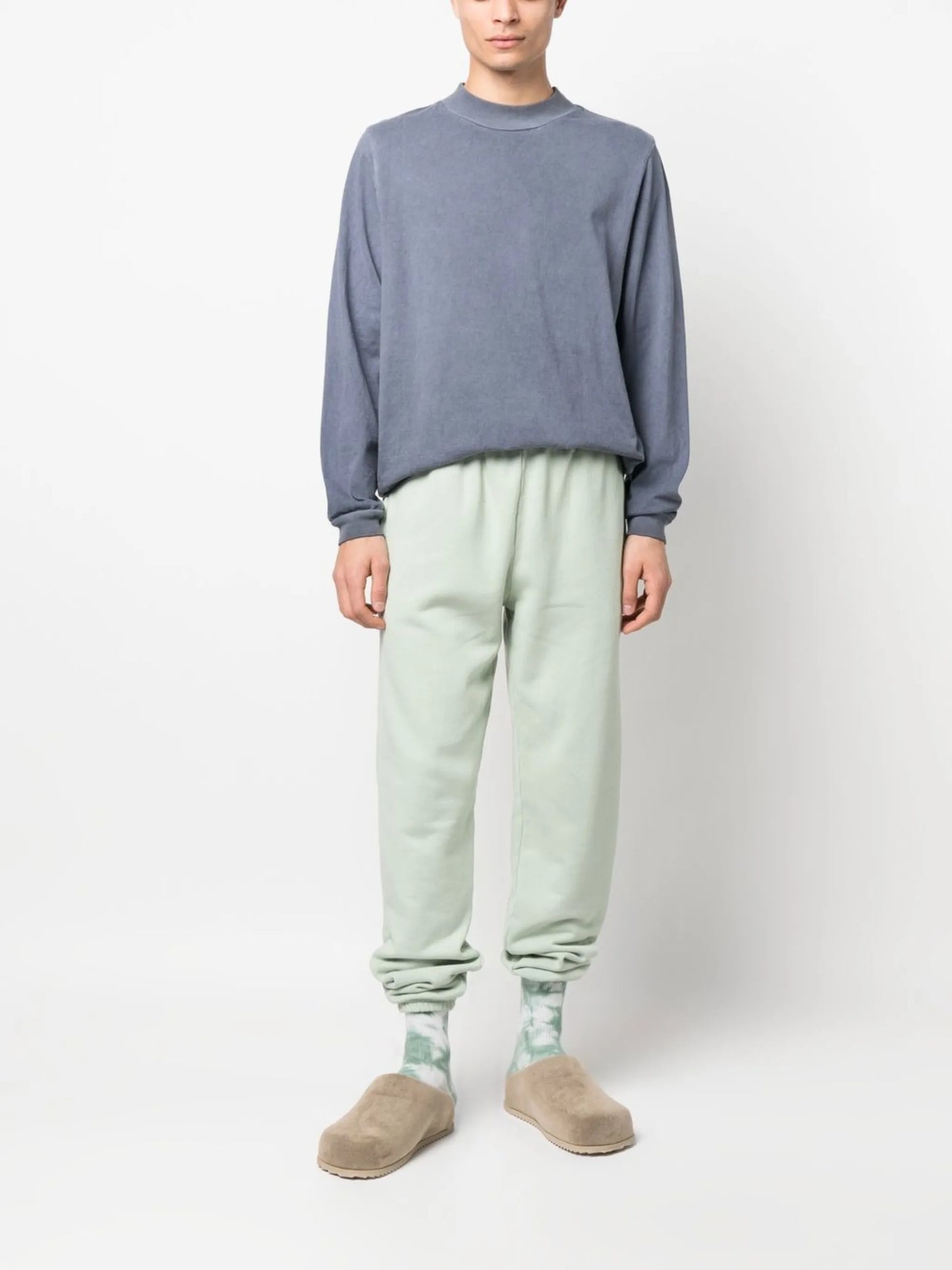 mock-neck long-sleeved T-shirt