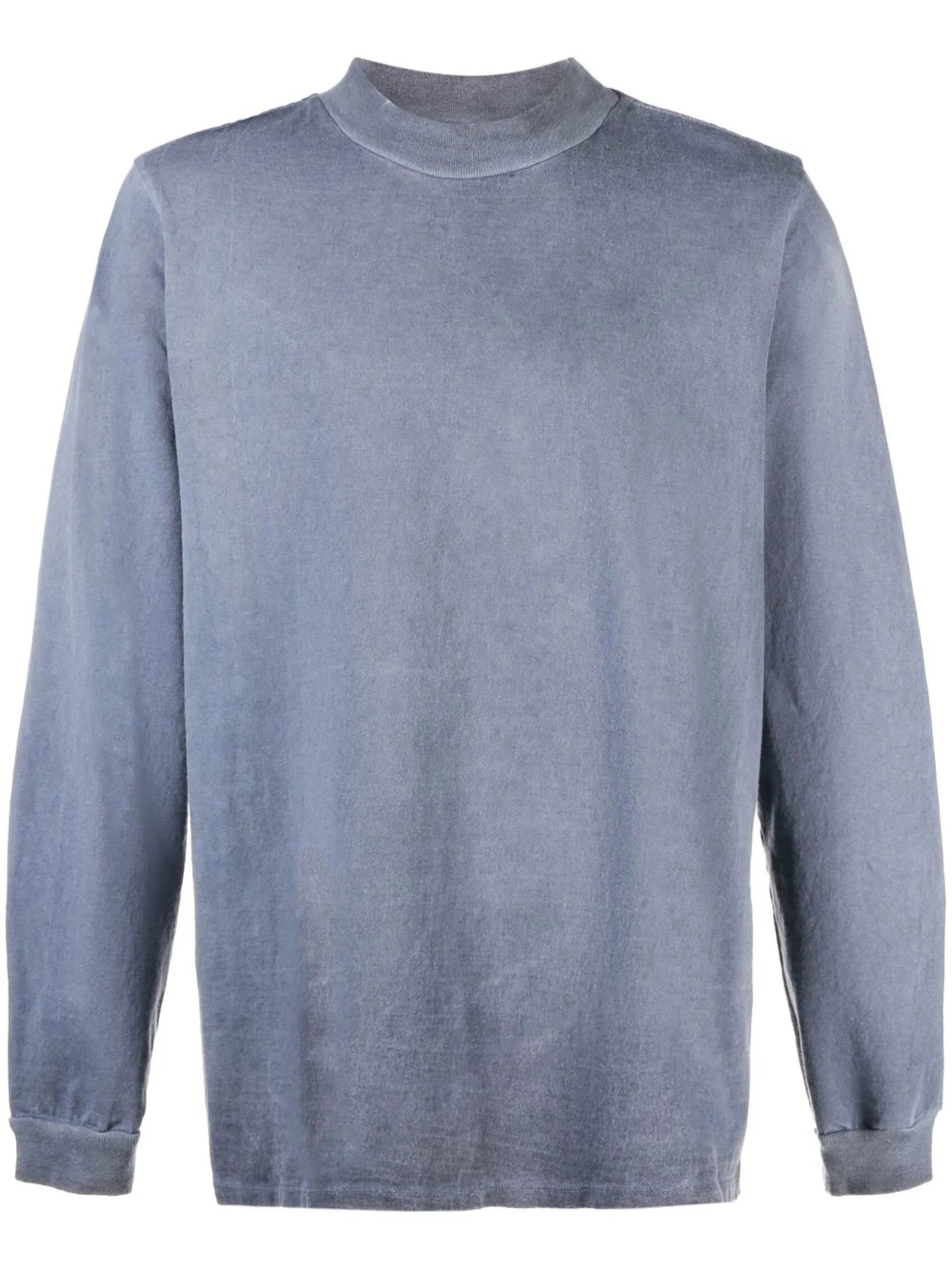 mock-neck long-sleeved T-shirt