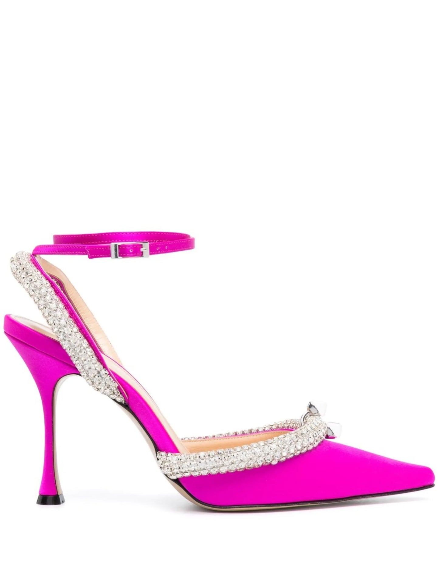 Georgia 100mm crystal-embellished satin pumps
