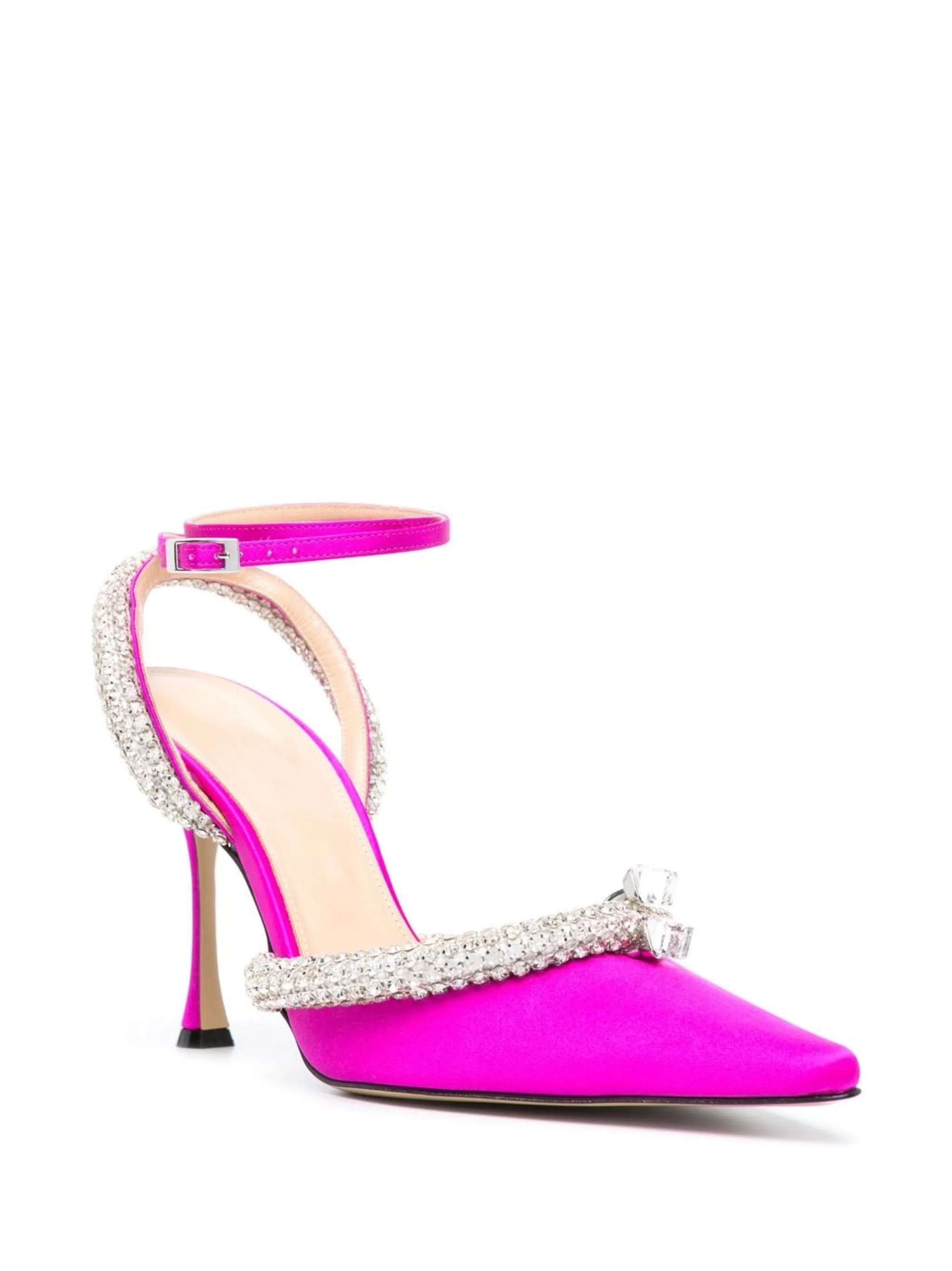 Georgia 100mm crystal-embellished satin pumps