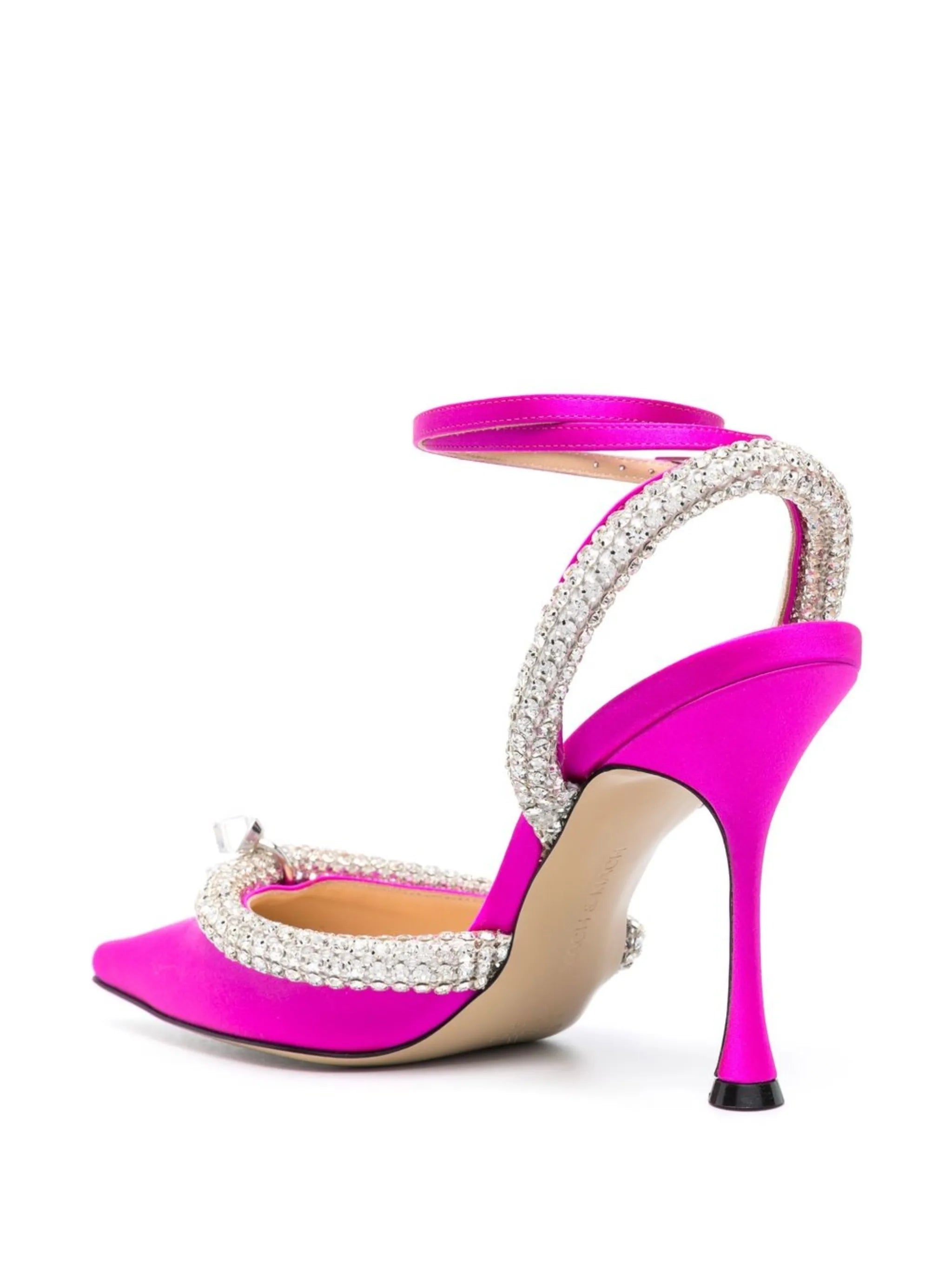 Georgia 100mm crystal-embellished satin pumps