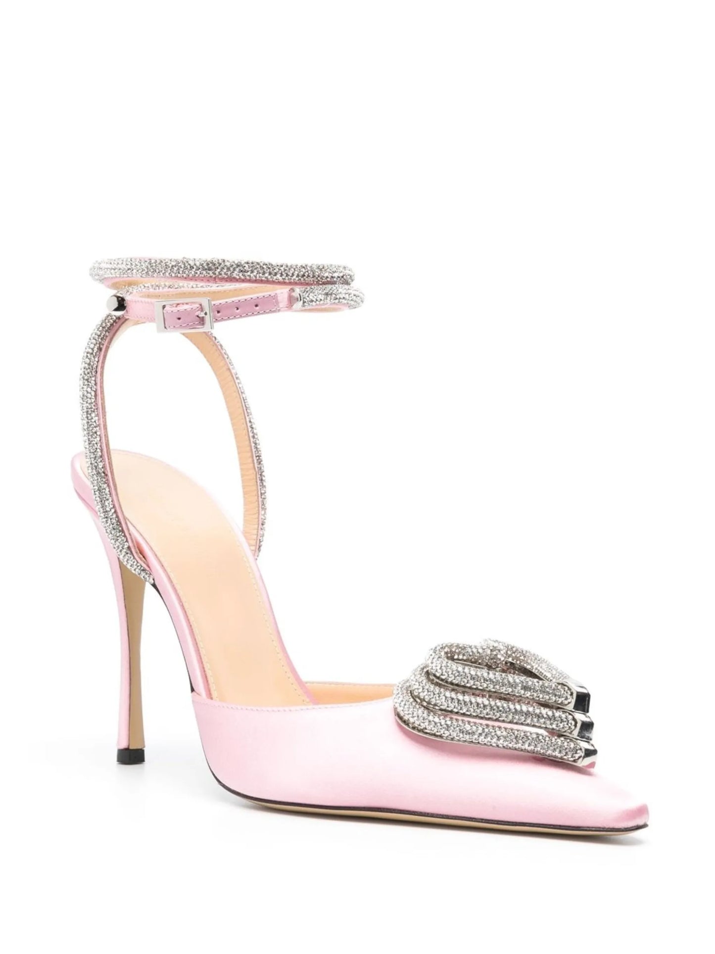 Triple Heart crystal-embellished pumps