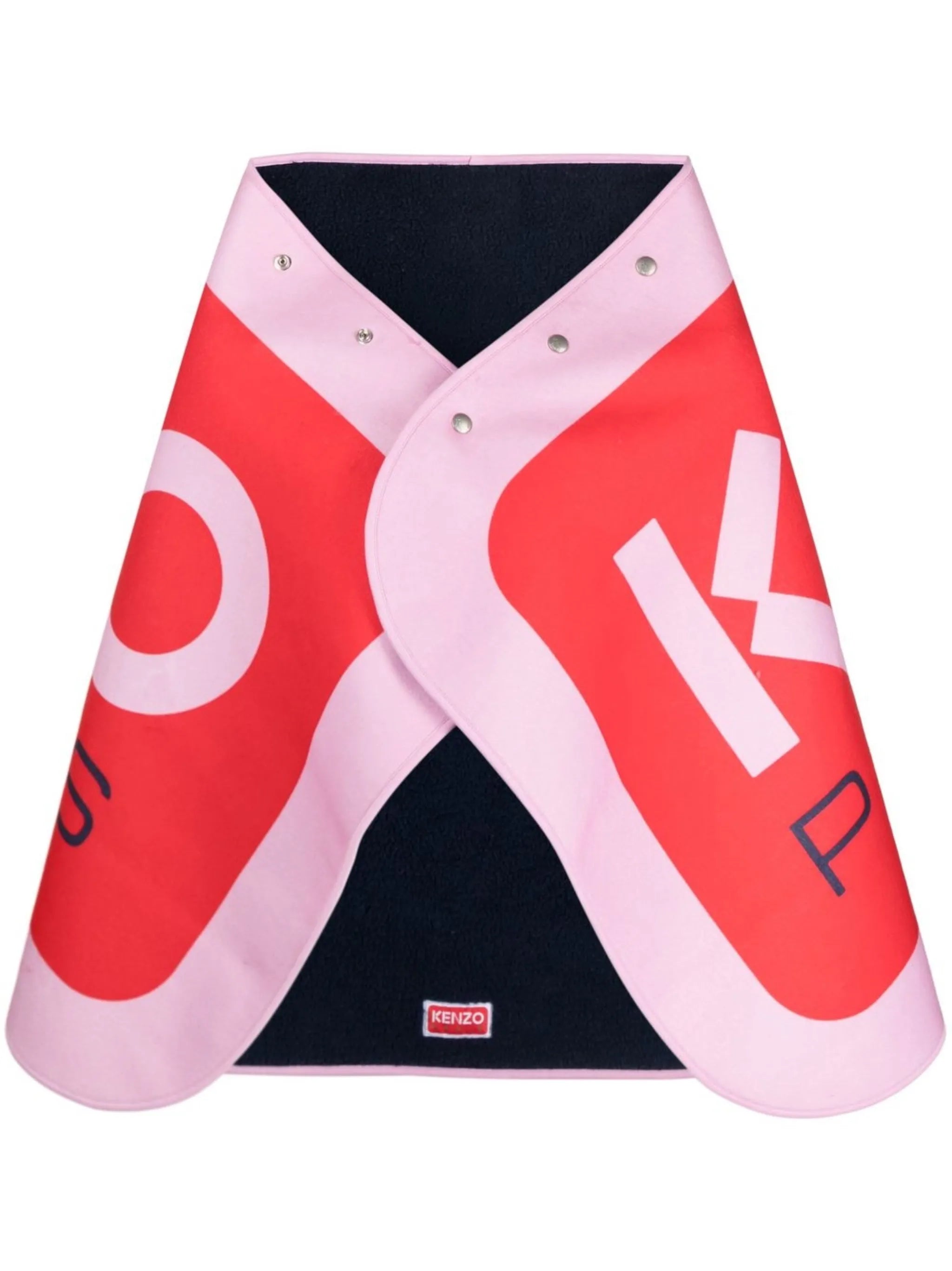 logo-print detail cape scarf