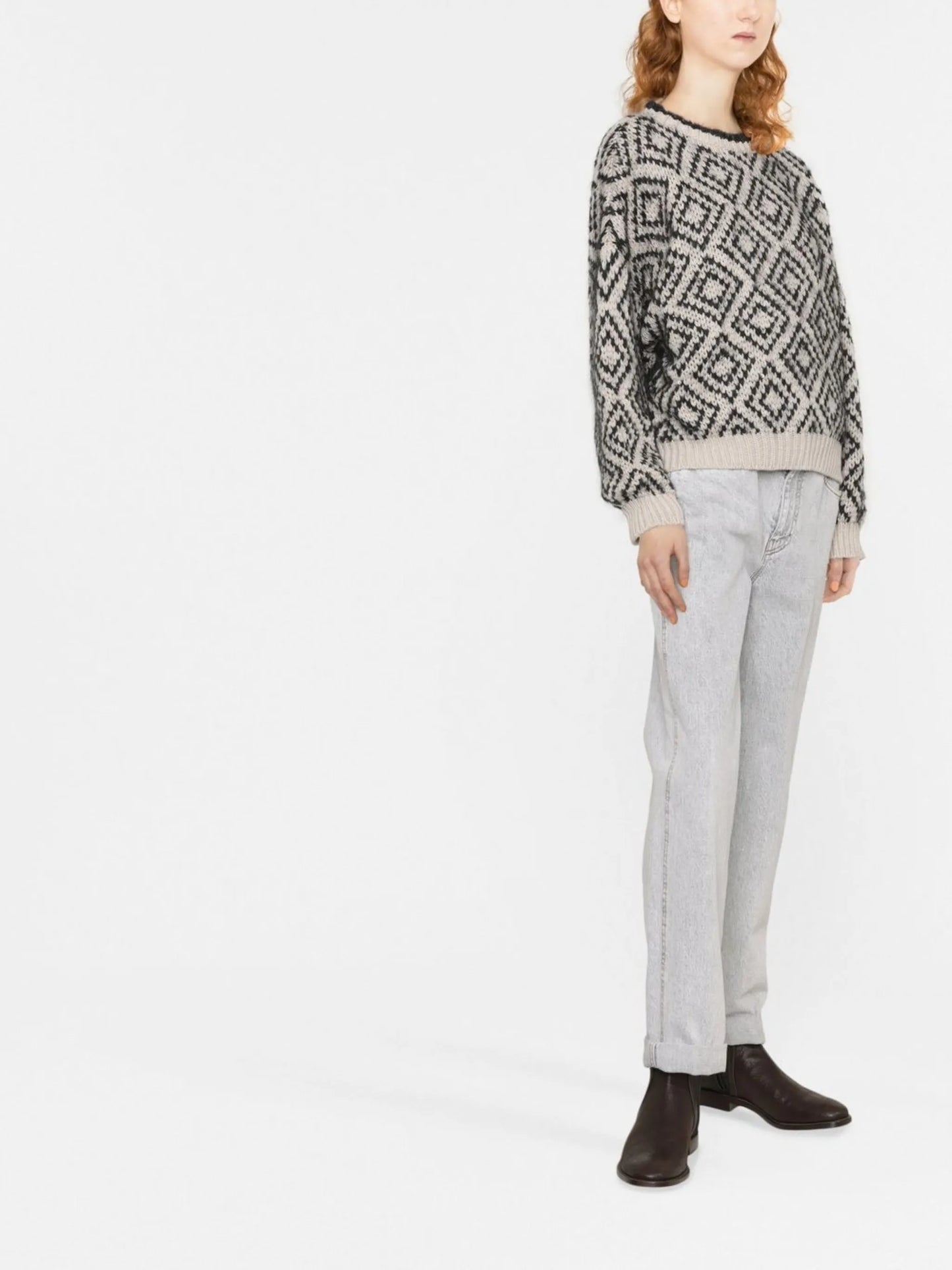 intarsia-knit long-sleeve jumper