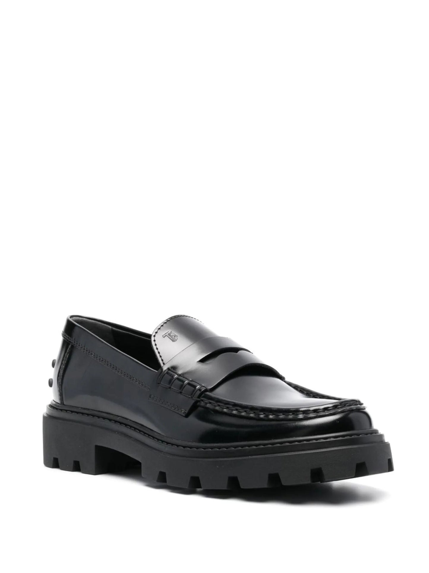 penny-slot leather loafers