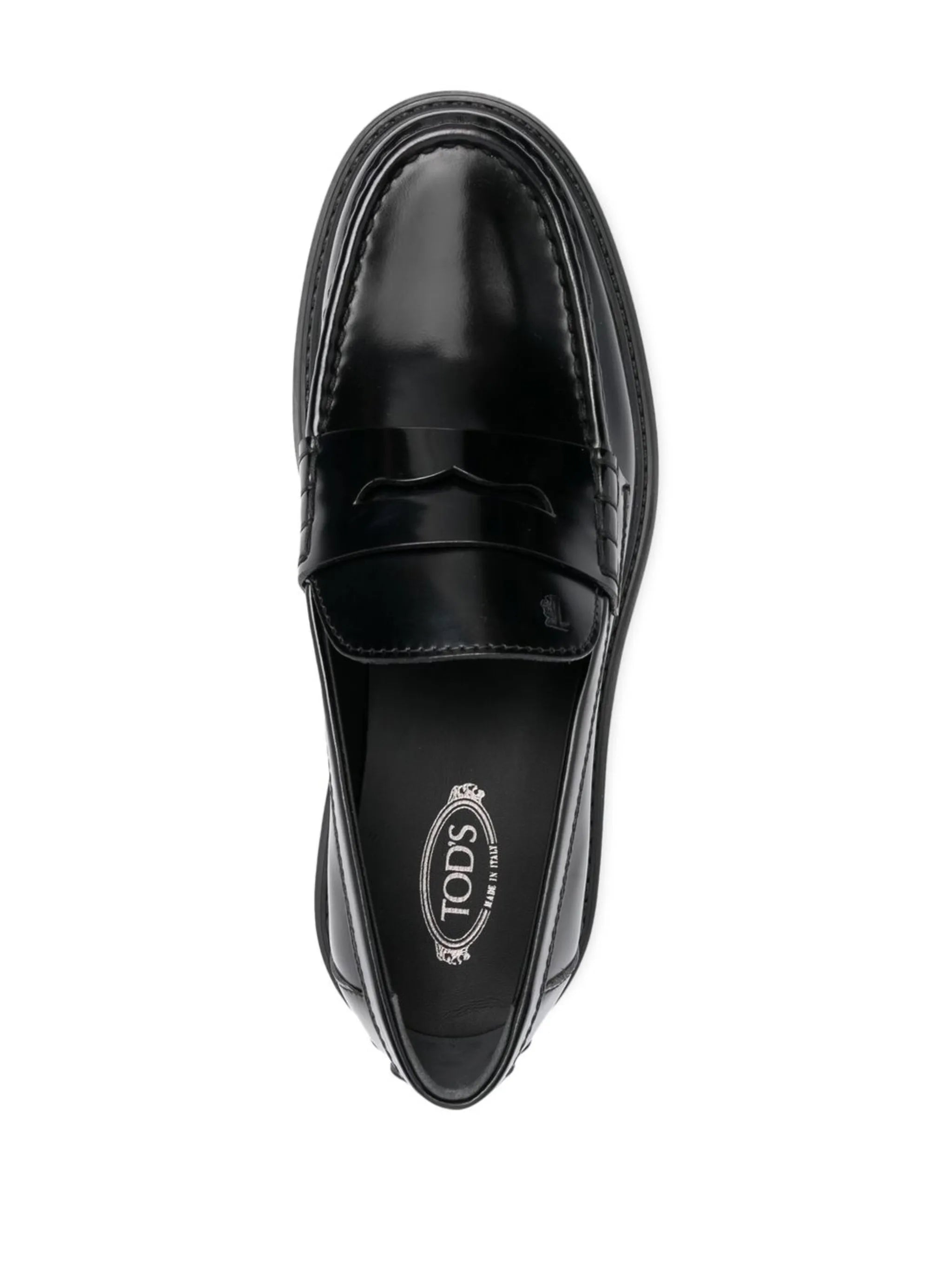 penny-slot leather loafers