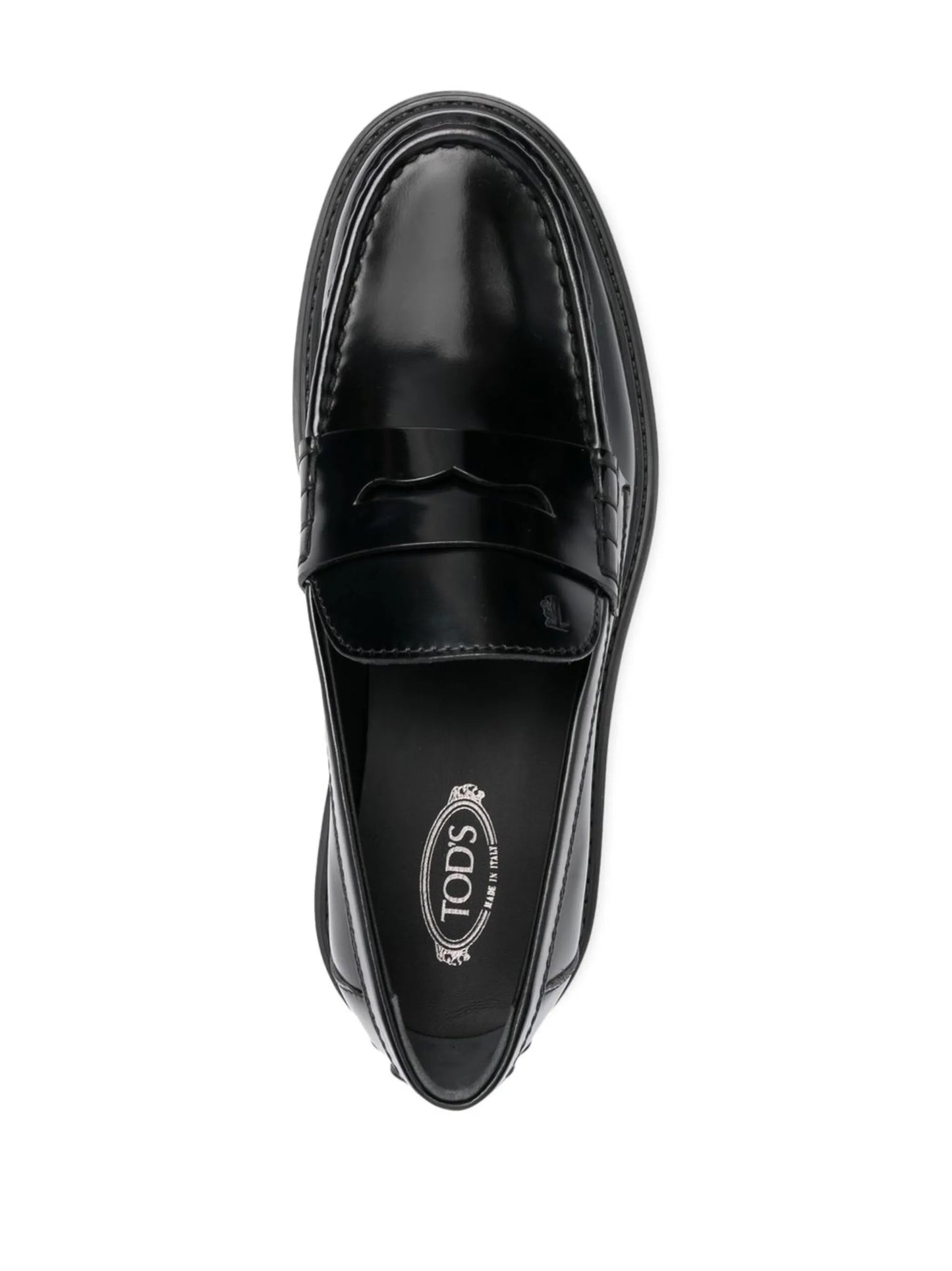 penny-slot leather loafers