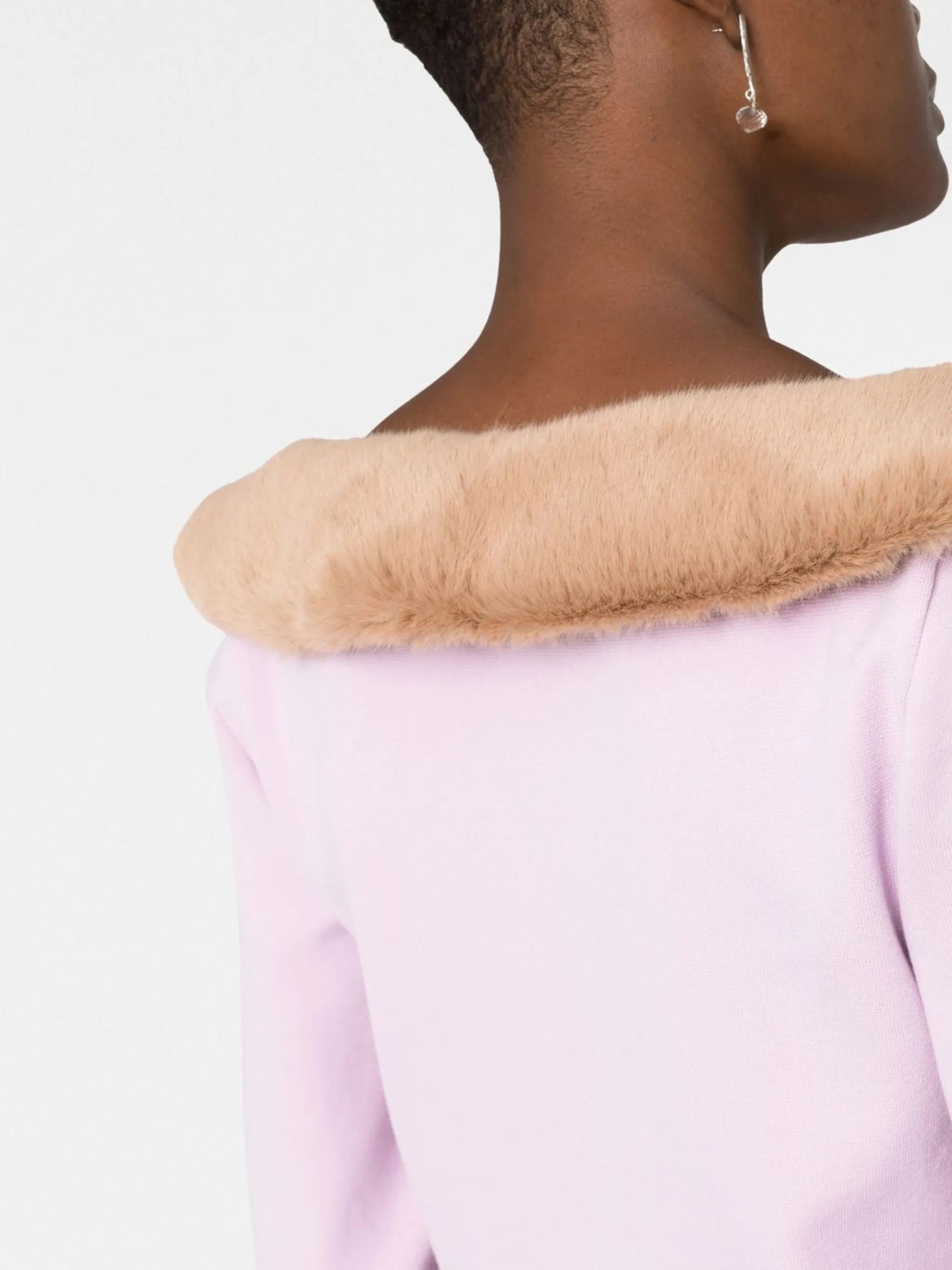 oversized-collar cropped cardigan