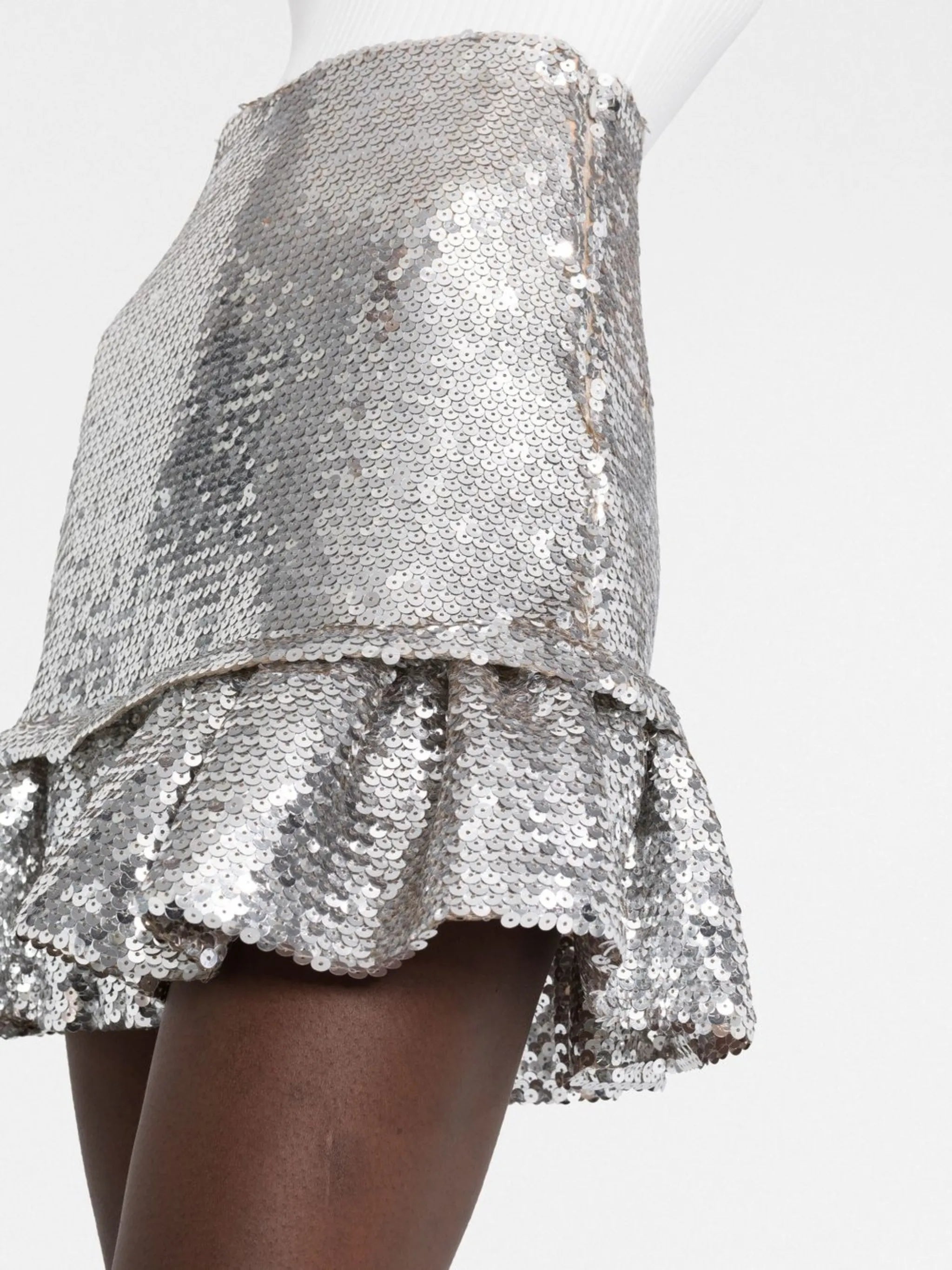 sequinned pleated mini skirt