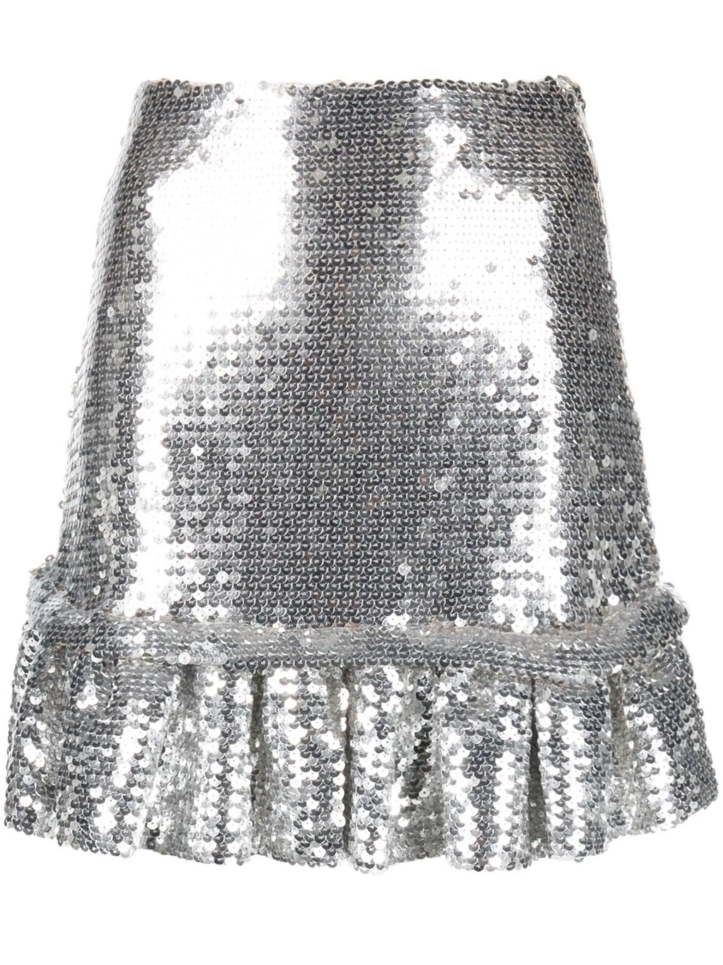 sequinned pleated mini skirt