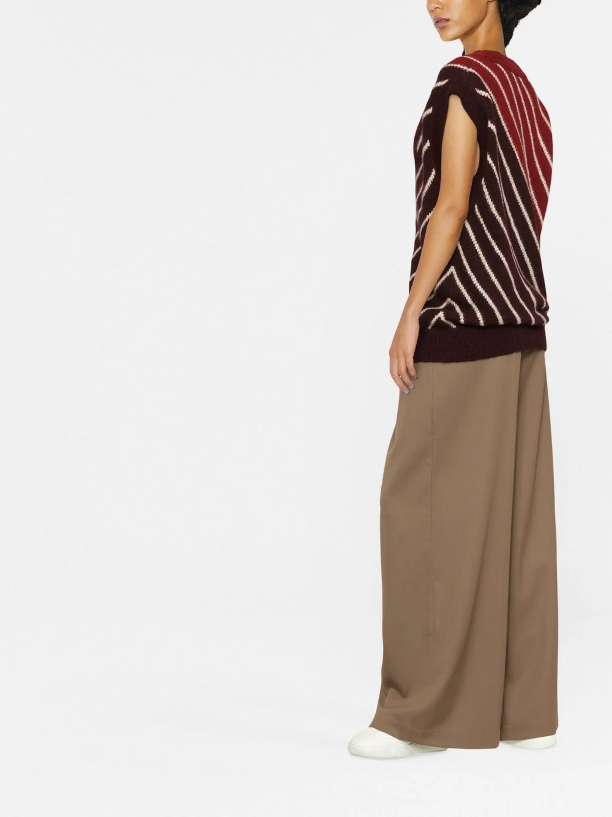 striped alpaca wool-blend top