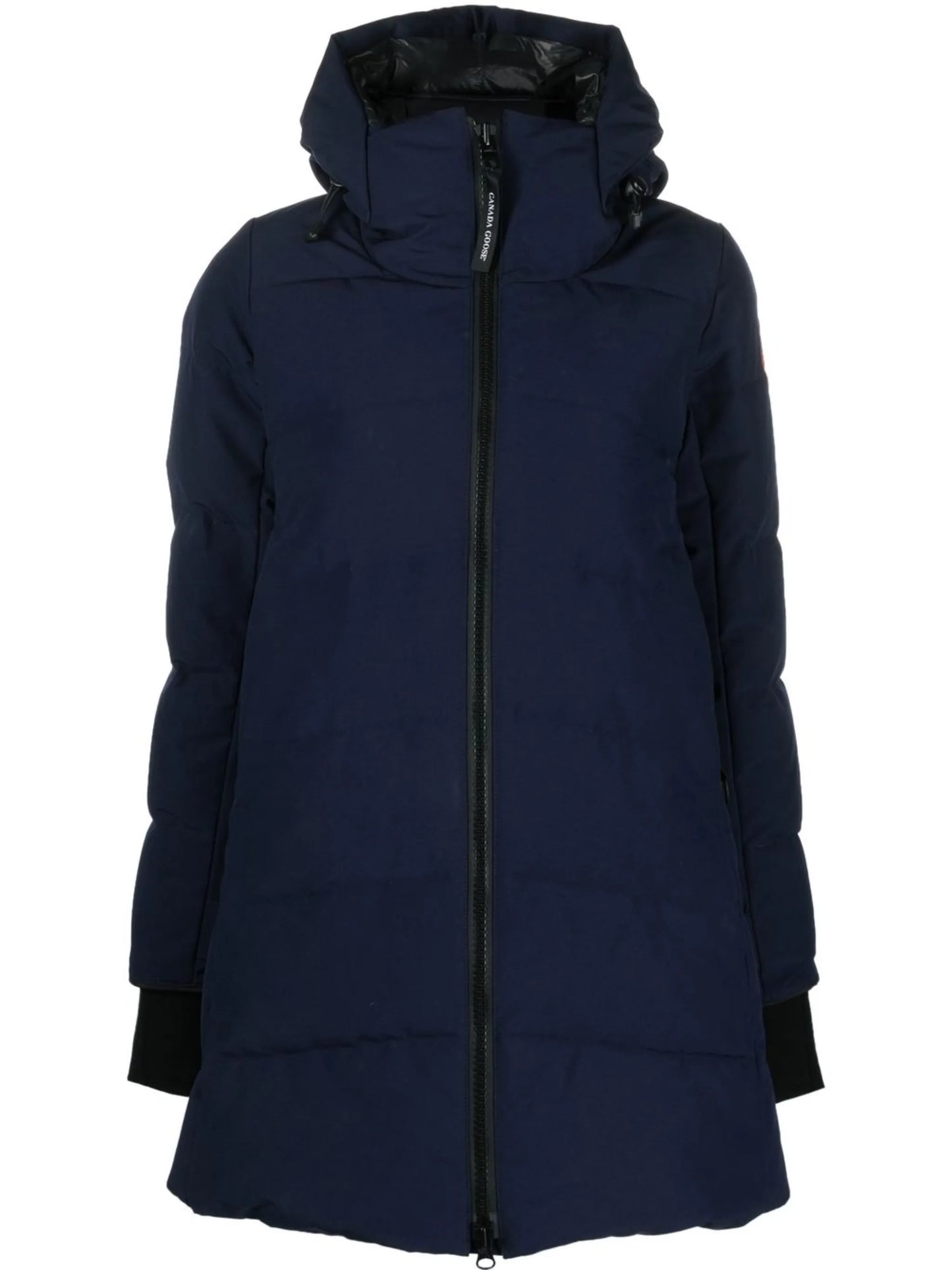 logo-patch sleeve padded coat