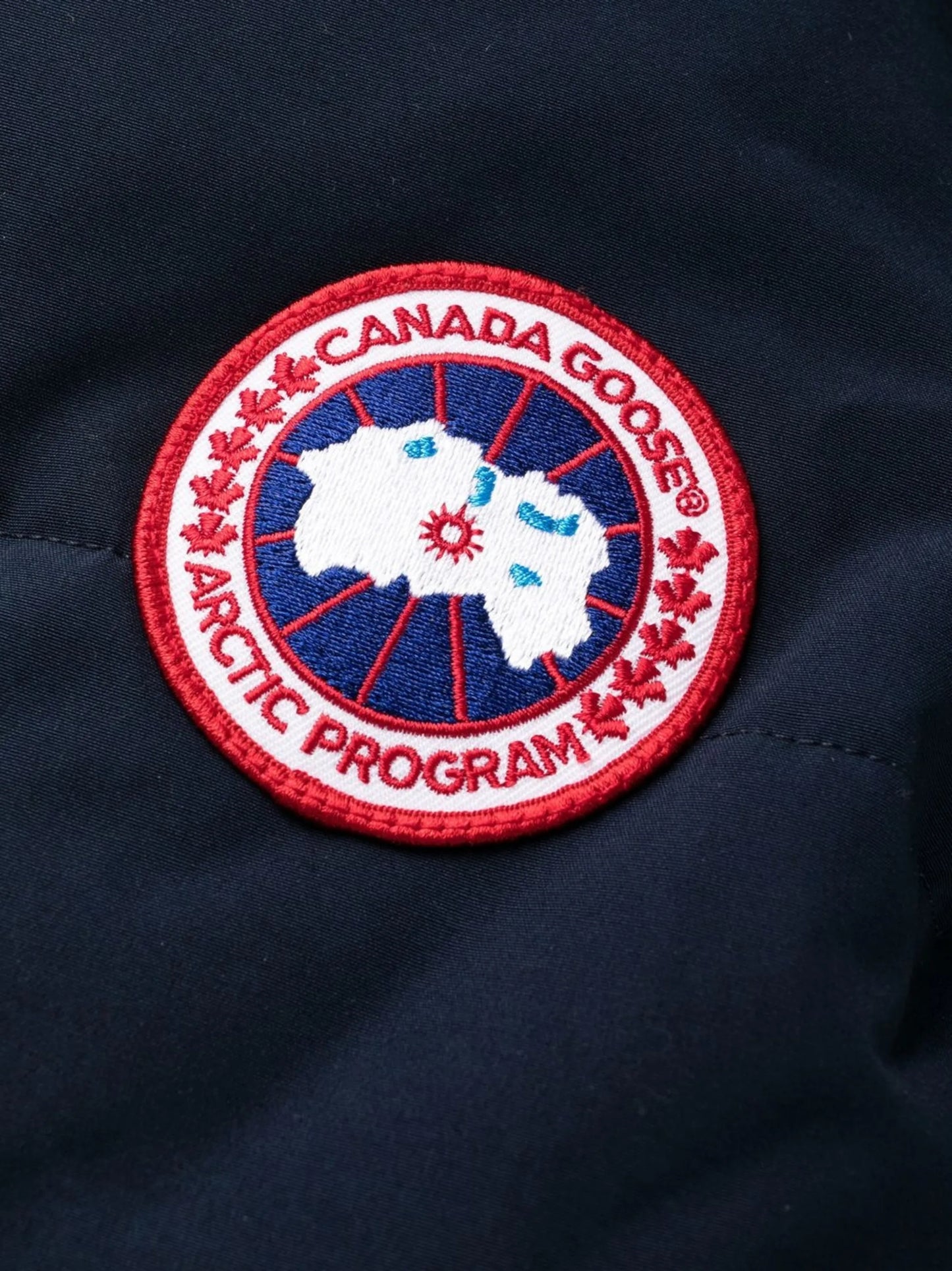 logo-patch sleeve padded coat