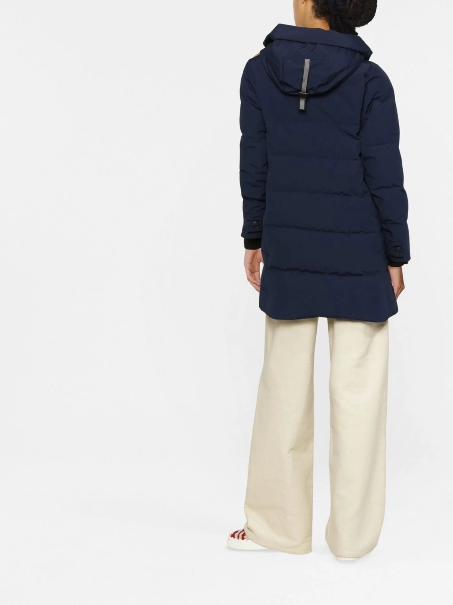 logo-patch sleeve padded coat