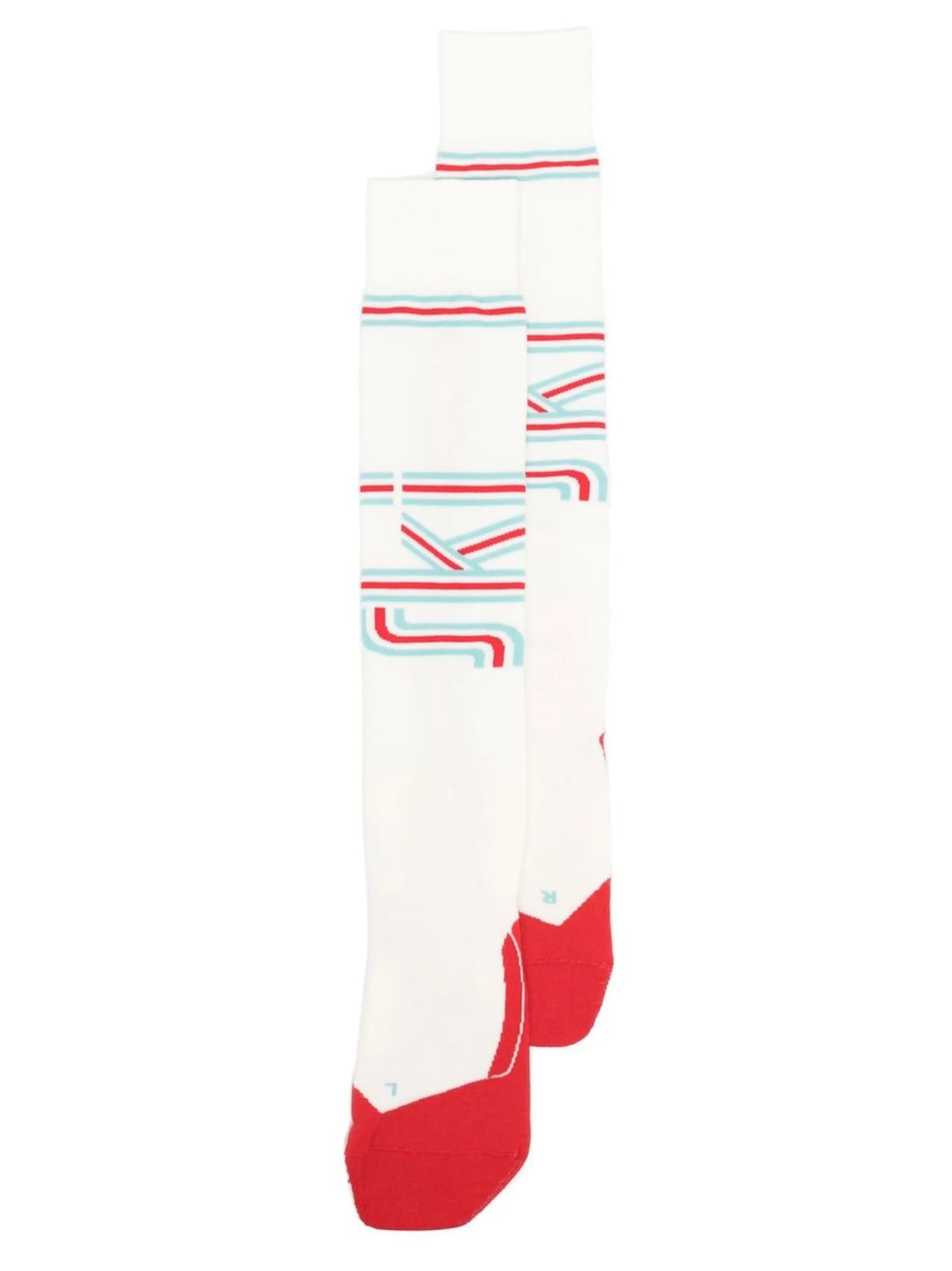 text-print calf-length socks