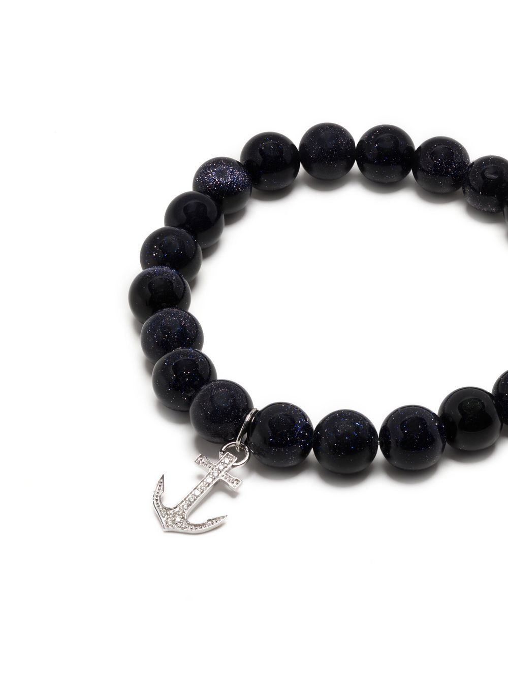 14kt white gold goldstone beaded bracelet