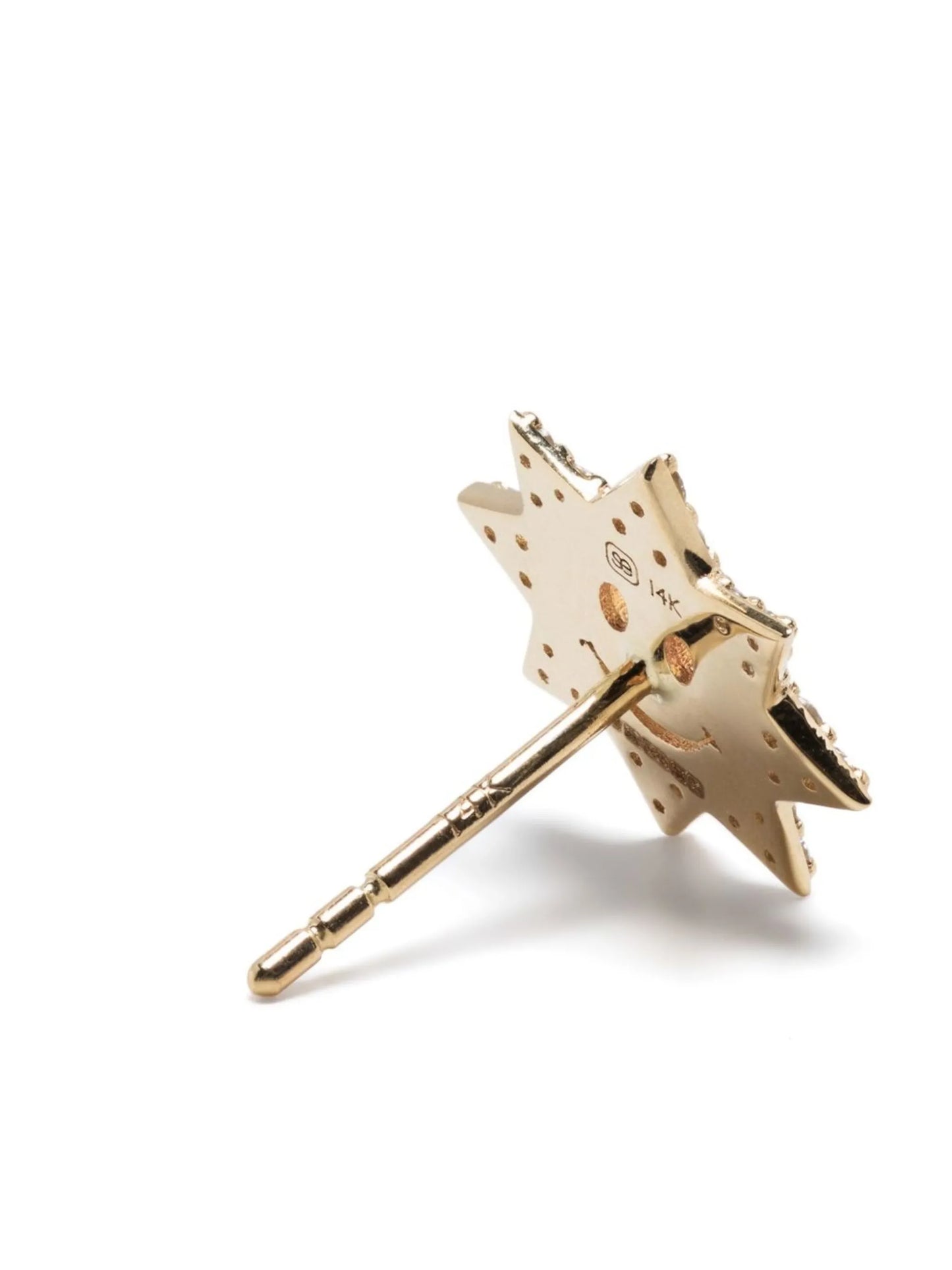 14kt yellow gold diamond Happy Face earring