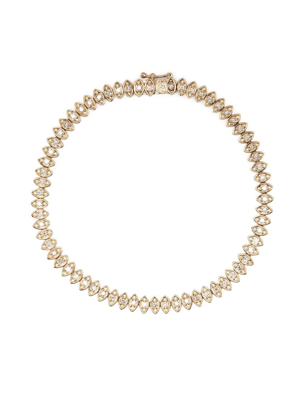 14kt yellow gold Evil Eye diamond tennis bracelet