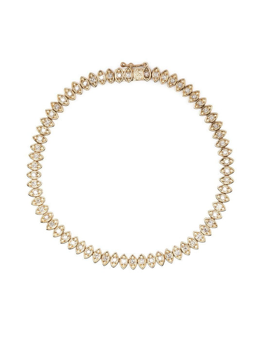 14kt yellow gold Evil Eye diamond tennis bracelet