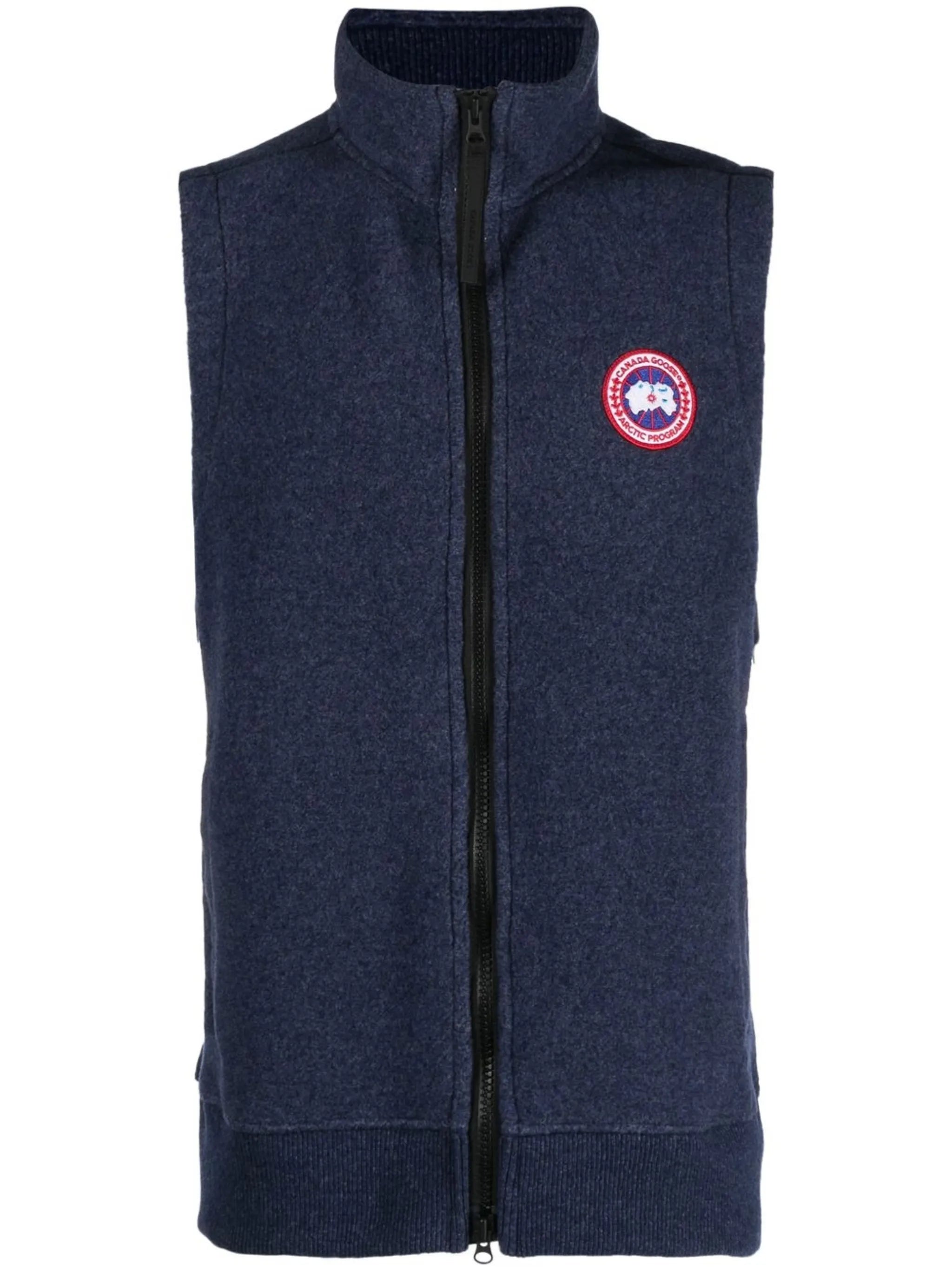 logo patch knitted gilet