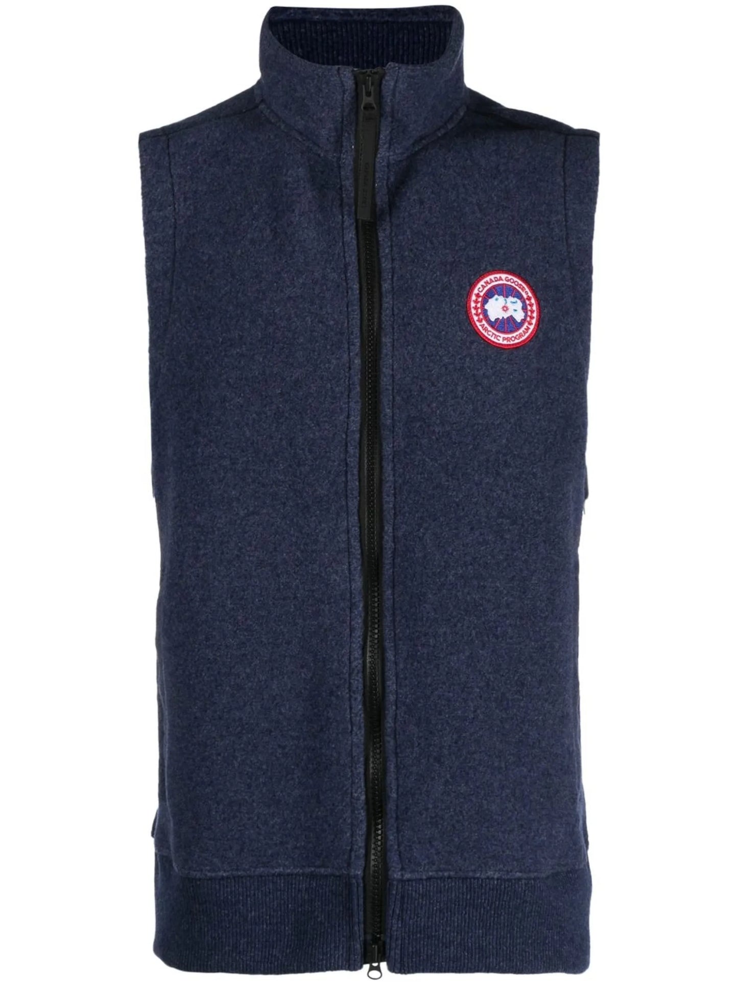 logo patch knitted gilet