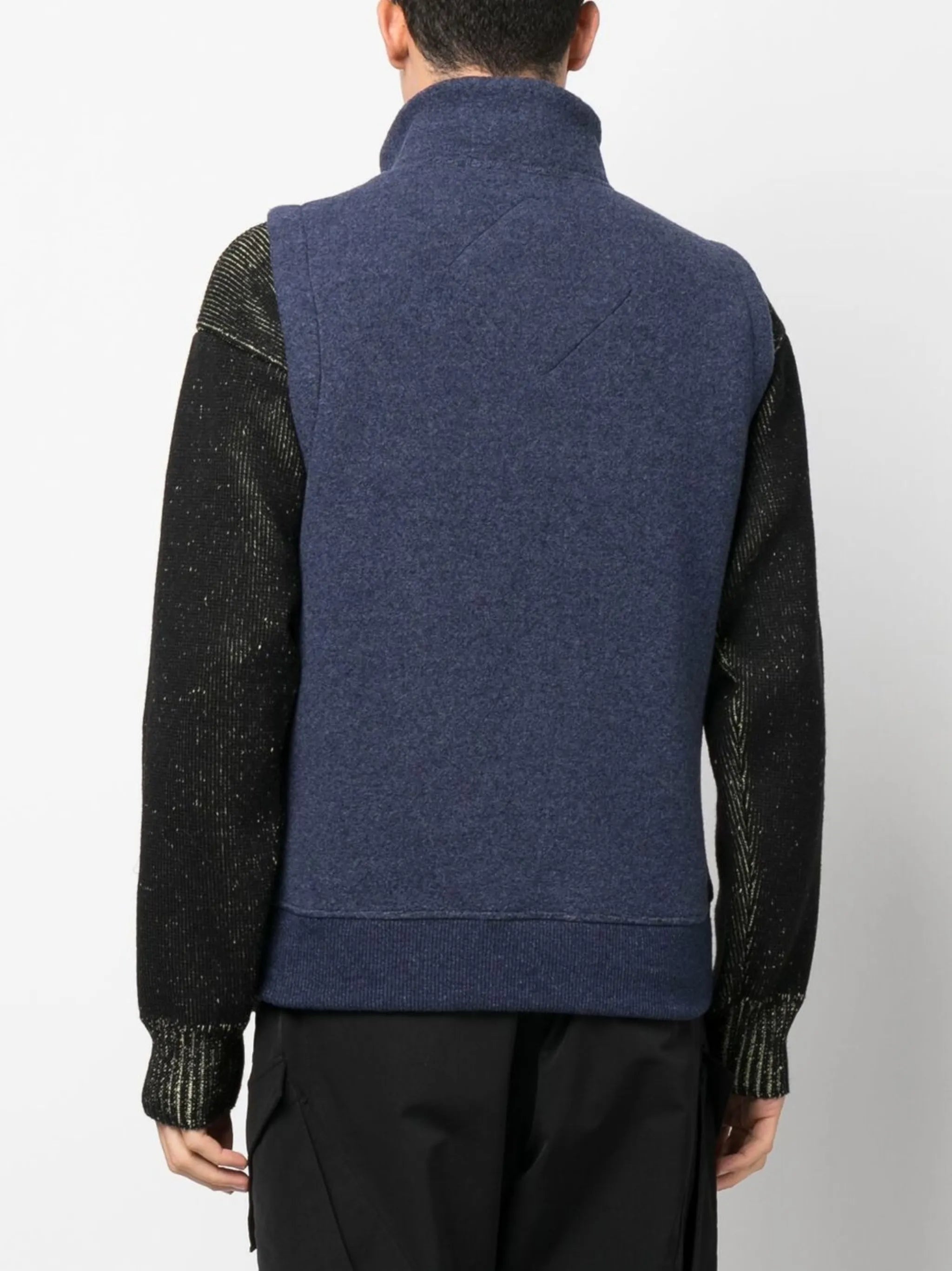 logo patch knitted gilet