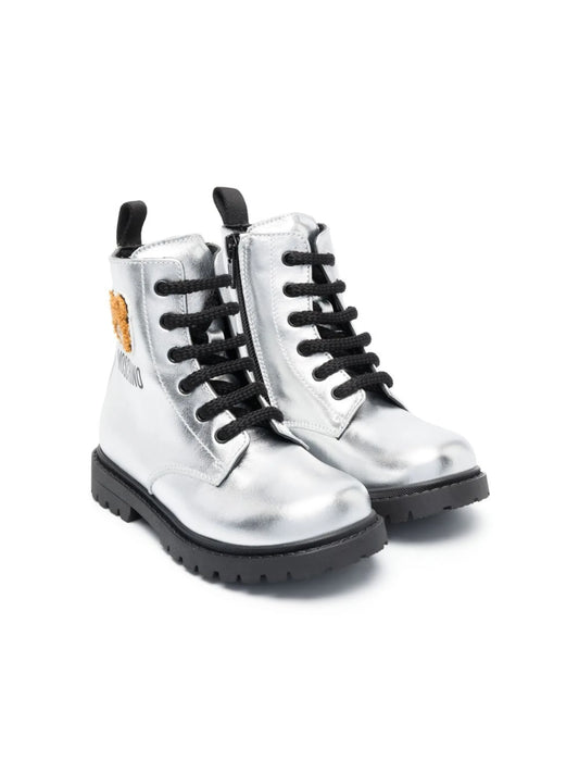 metallic-effect ankle boots