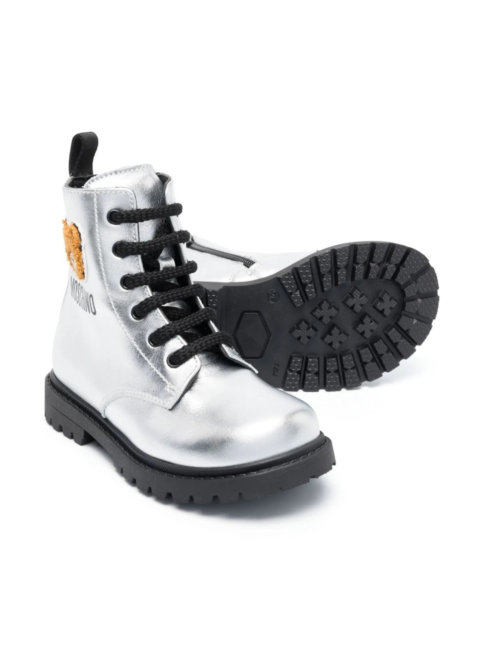 metallic-effect ankle boots