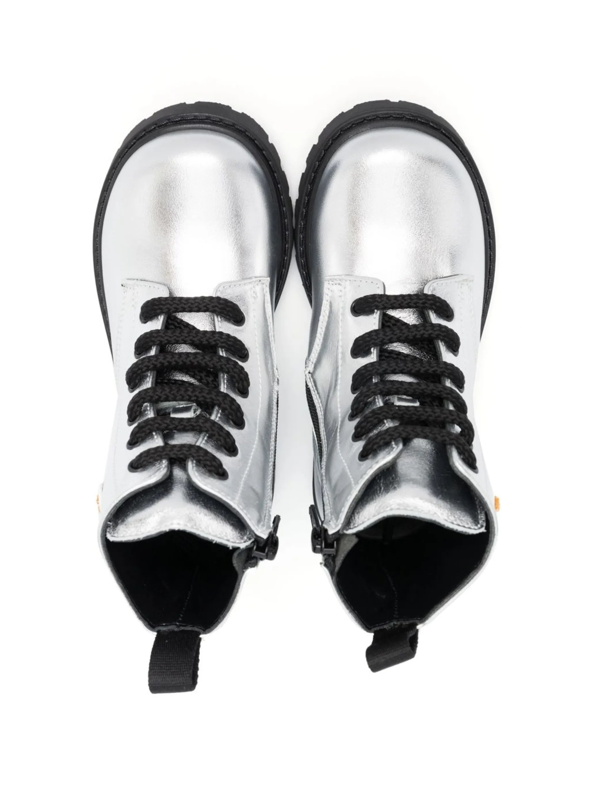metallic-effect ankle boots