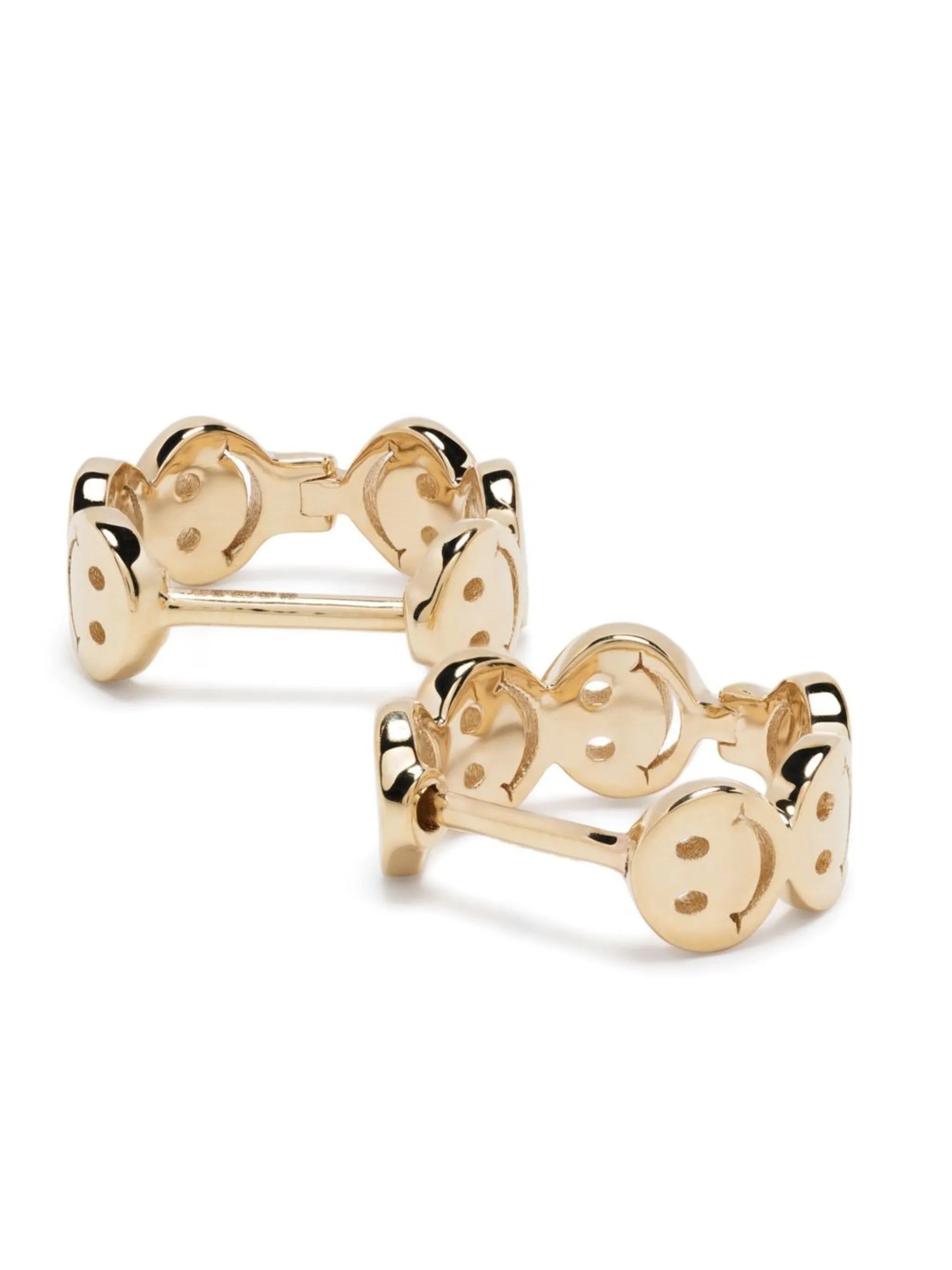 14kt yellow gold Smile huggie earrings