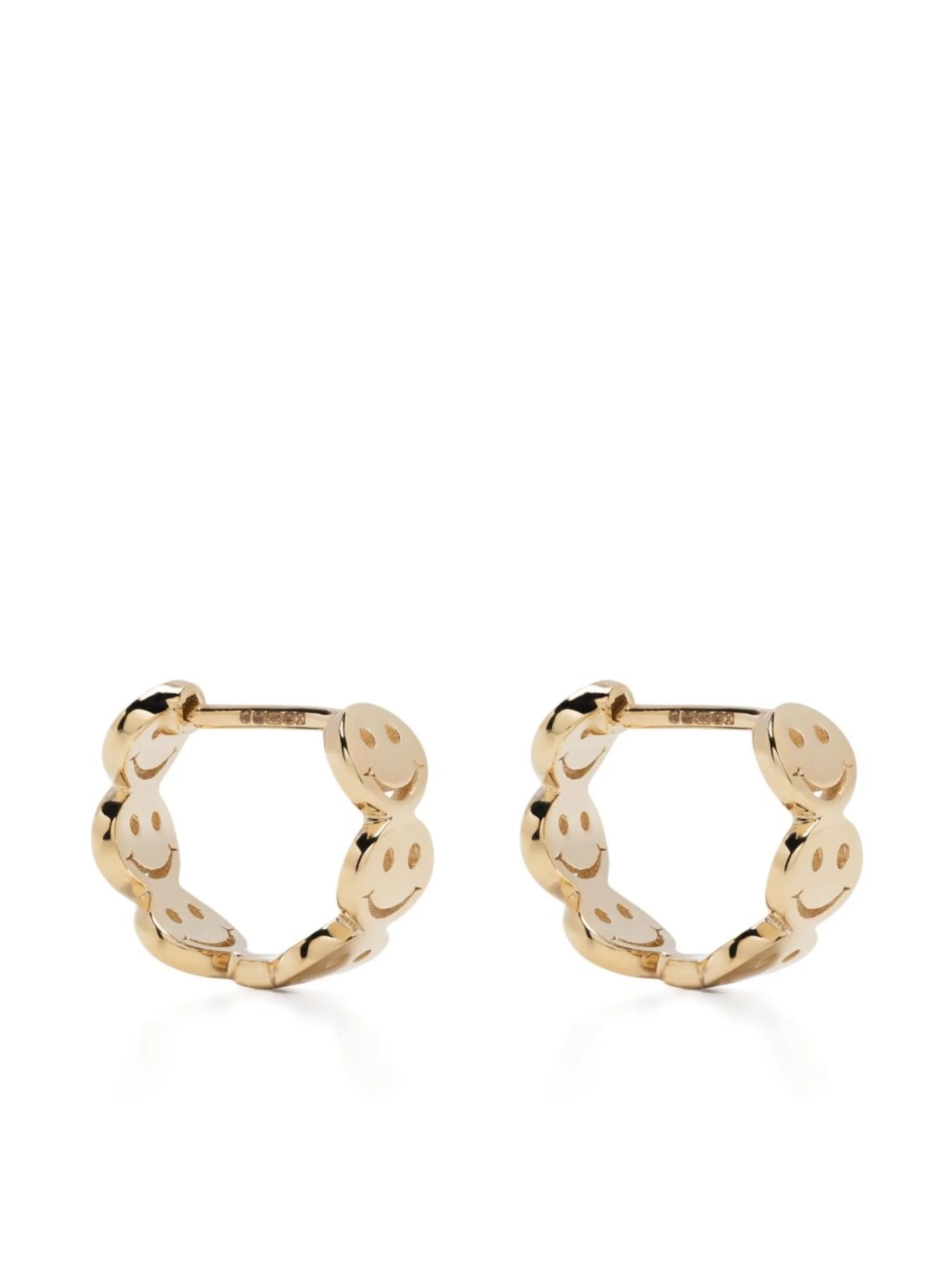14kt yellow gold Smile huggie earrings