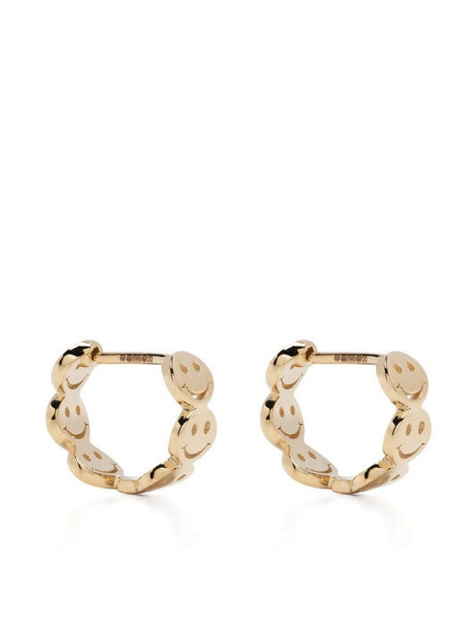14kt yellow gold Smile huggie earrings