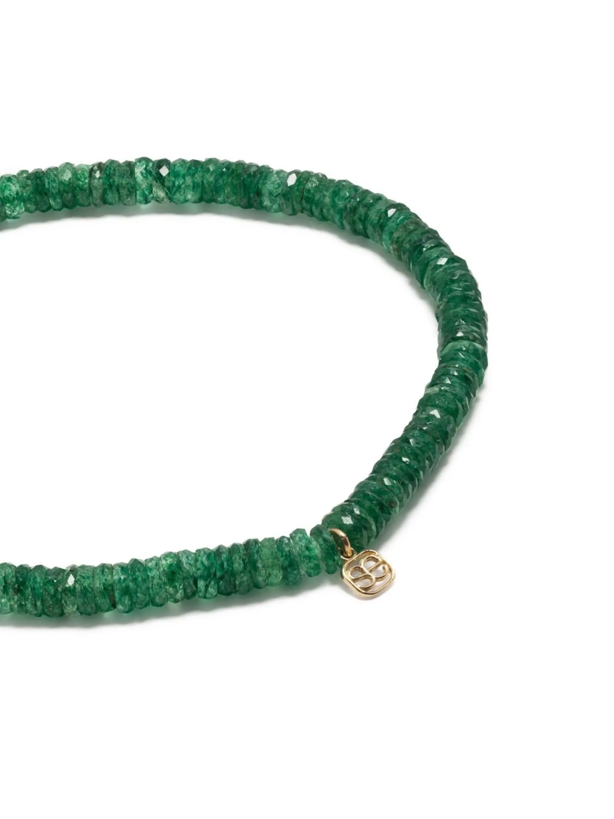 14kt yellow gold aventurine beaded bracelet